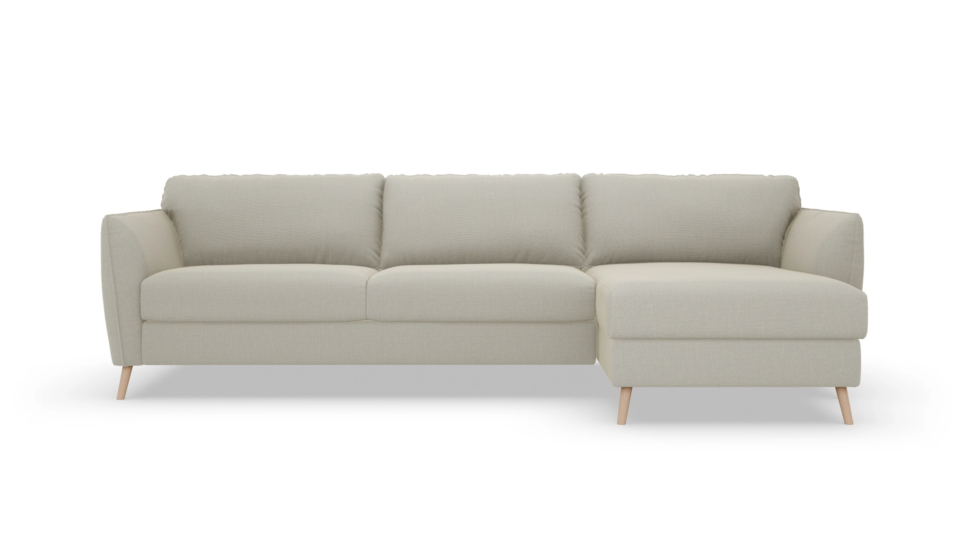 Schlafsofa Eriksen Ansicht des Produktes Eriksen Sofa mit Rec rechts in Stoff weiß