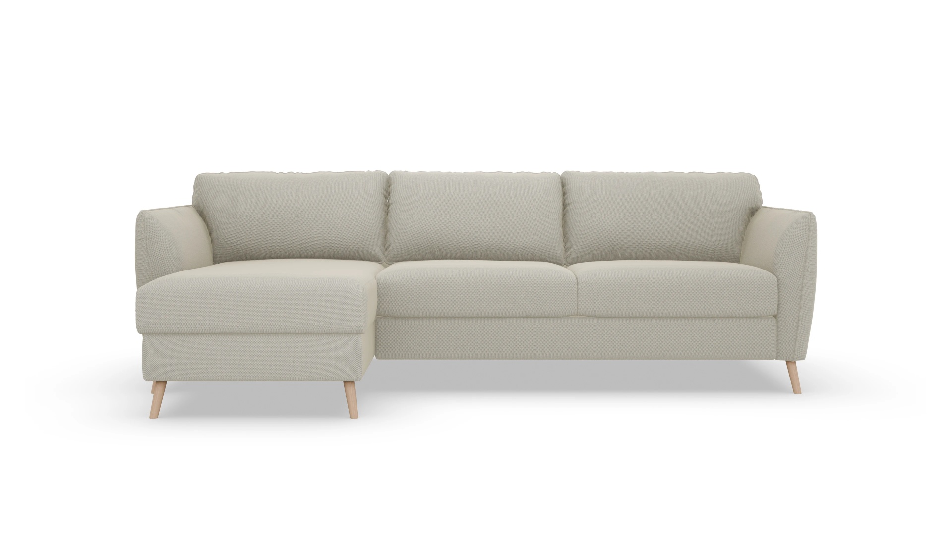 Schlafsofa Eriksen Ansicht des Produktes Eriksen Sofa mit Rec links in Stoff weiß