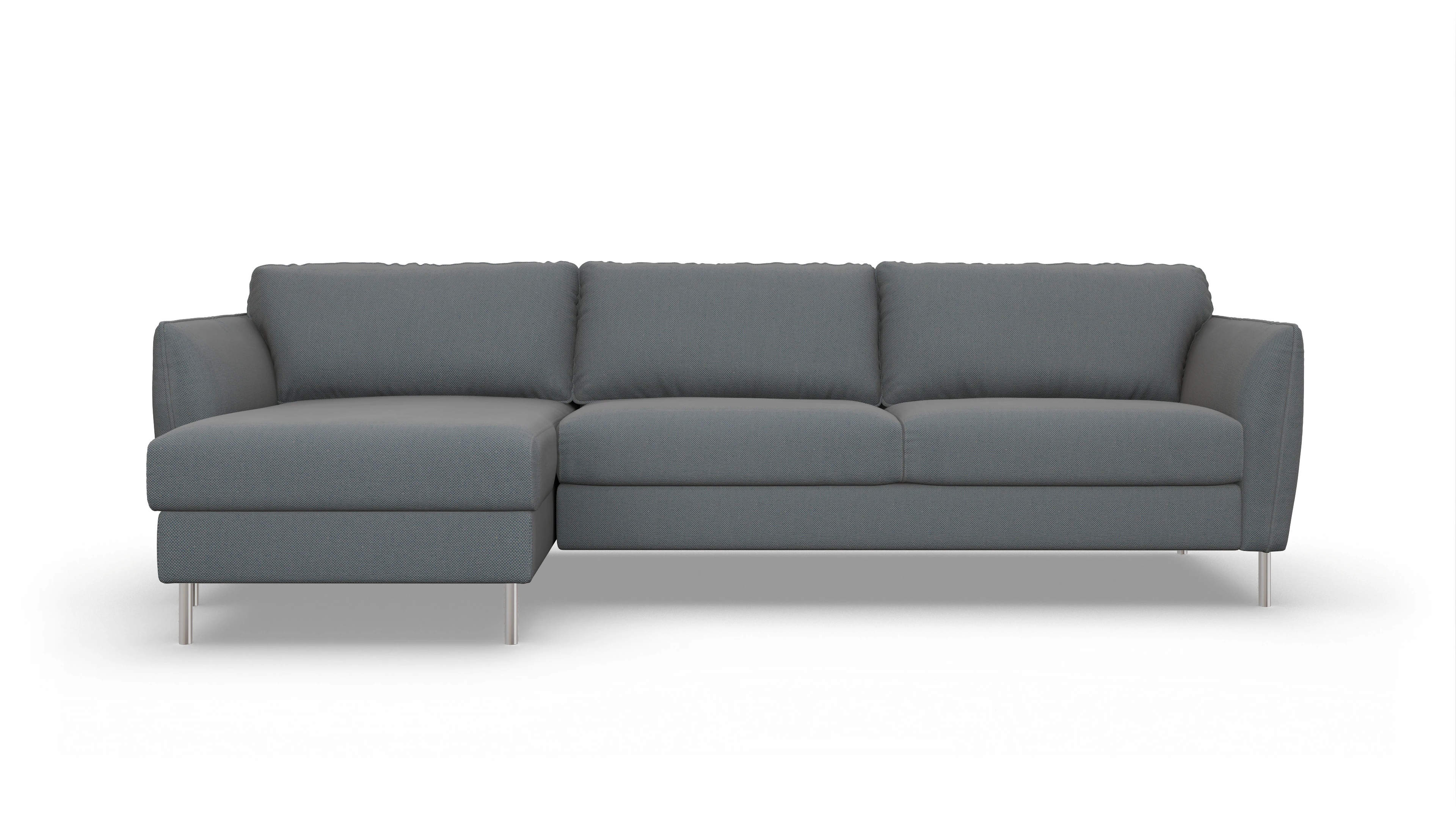 Ansicht des Produktes Eriksen Sofa mit Rec links in Stoff blau