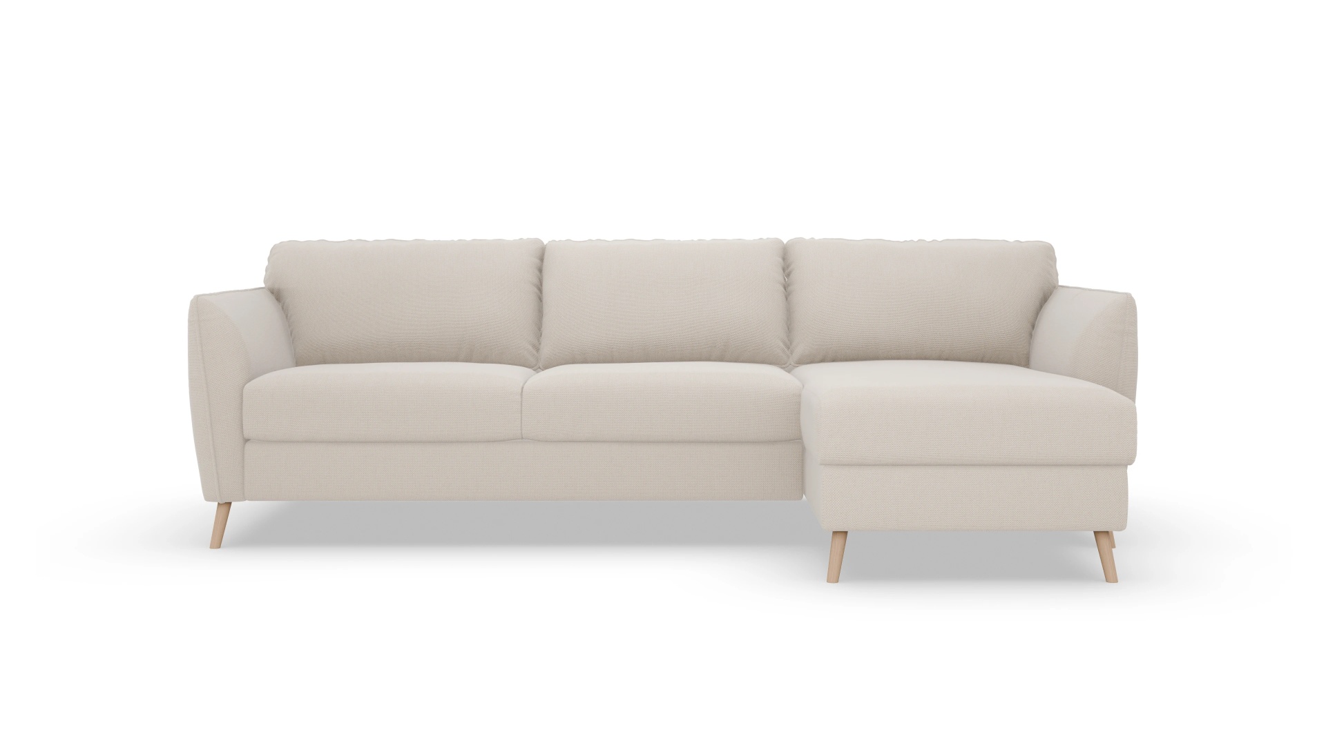 Schlafsofa Eriksen Ansicht des Produktes Eriksen Sofa mit Rec rechts in Stoff weiß