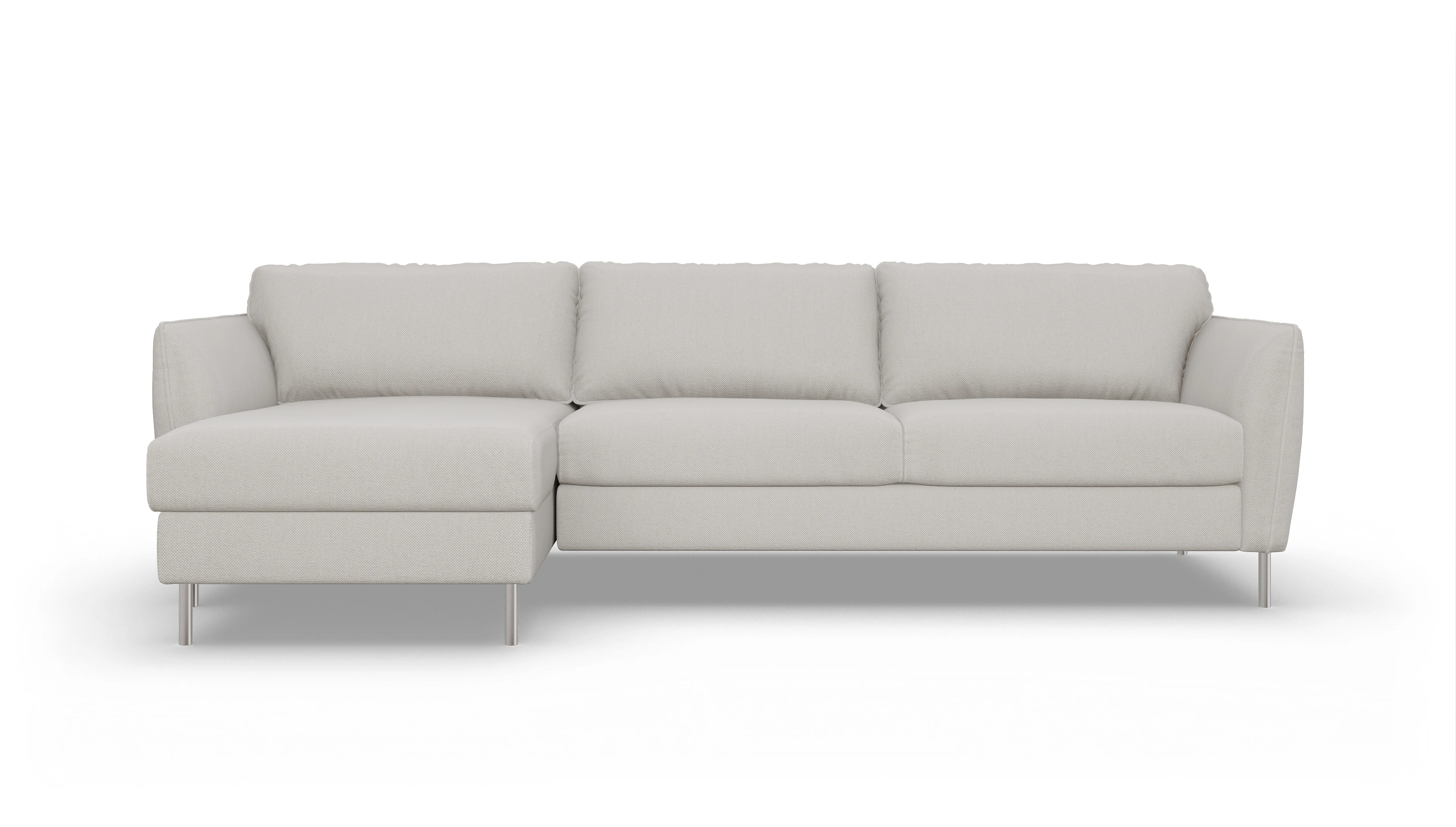 Ansicht des Produktes Eriksen Sofa mit Rec links in Stoff weiß