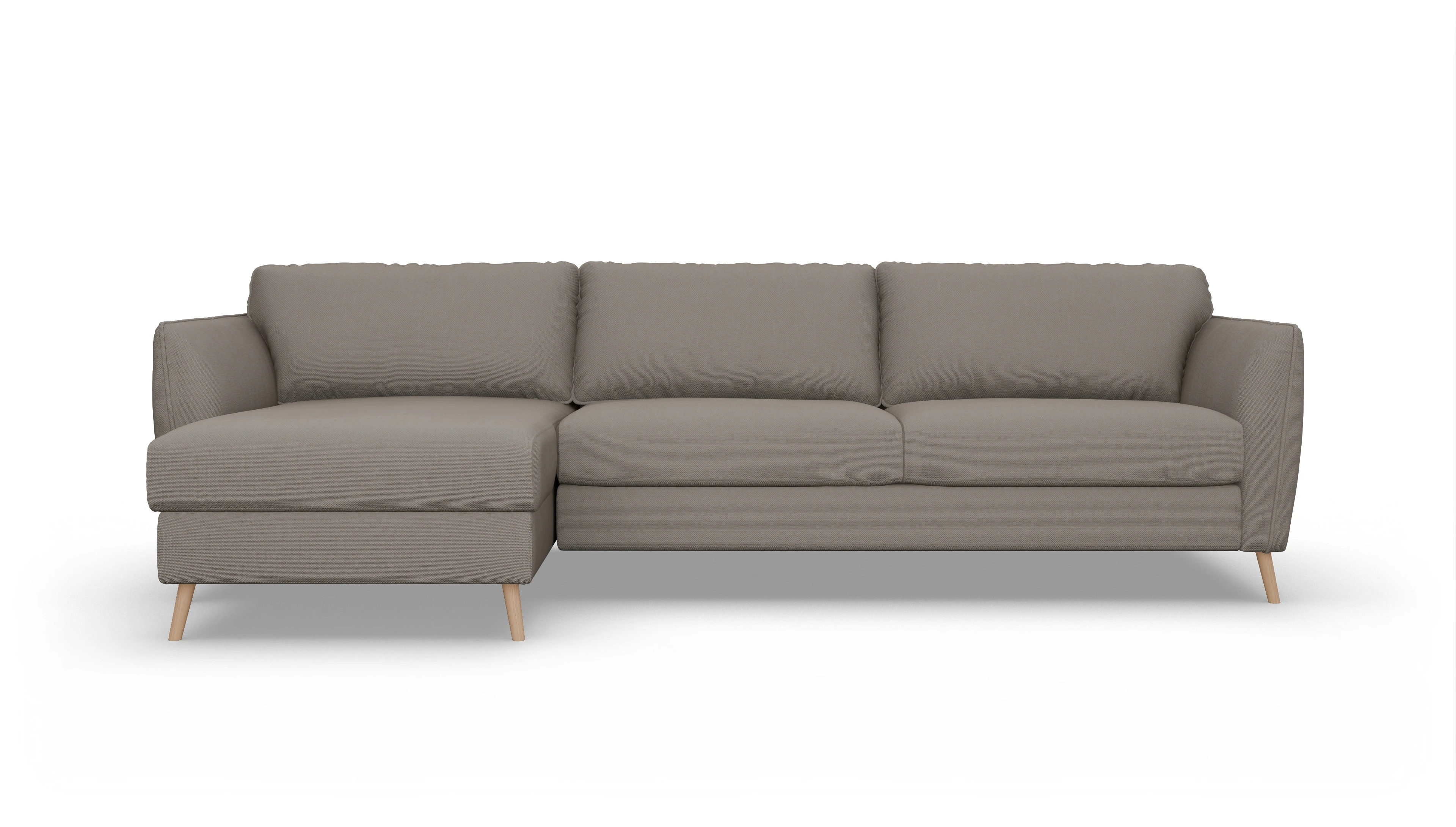 Ansicht des Produktes Eriksen Sofa mit Rec links in Stoff braun