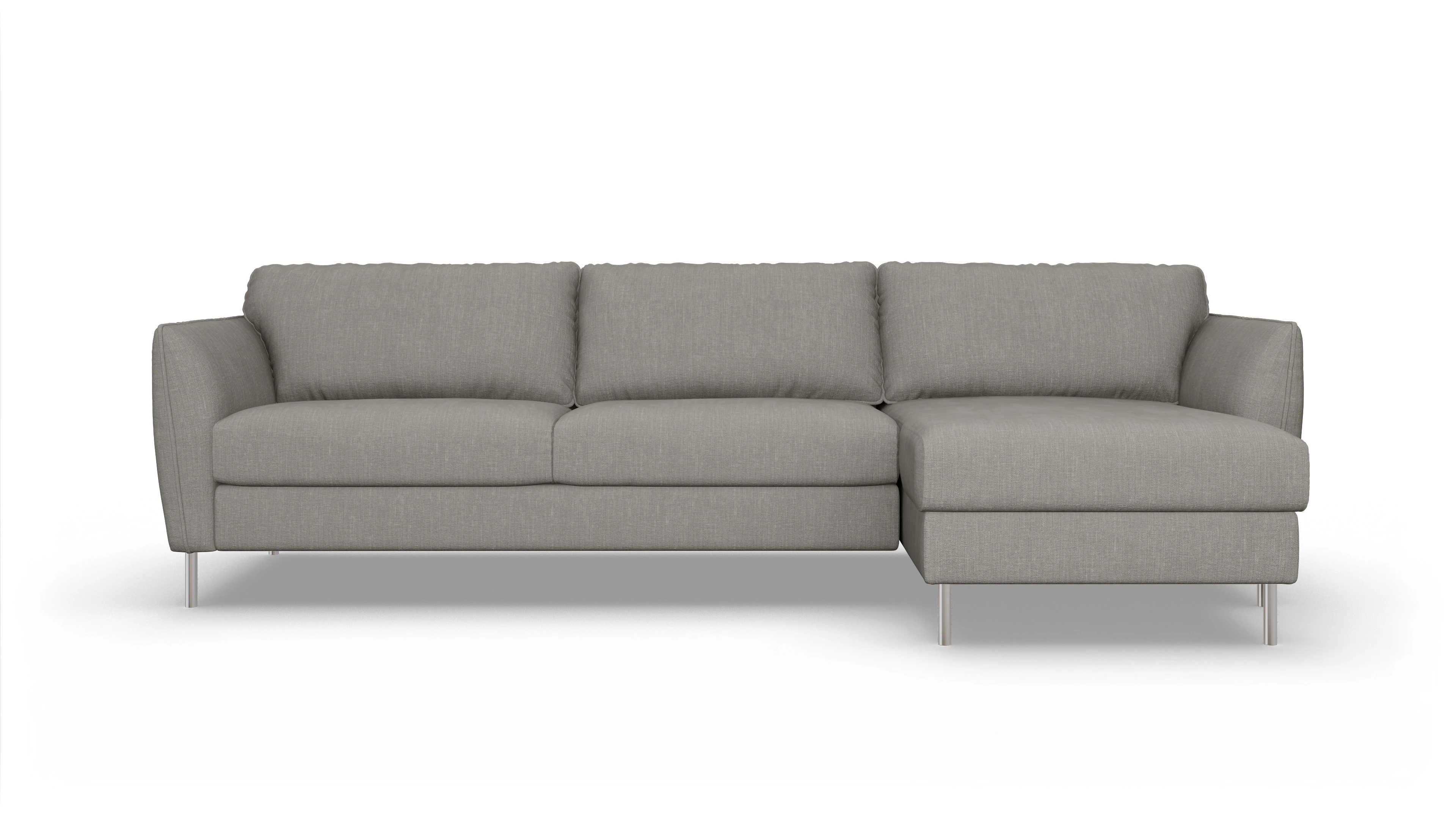 Ansicht des Produktes Eriksen Sofa mit Rec rechts in Stoff grau