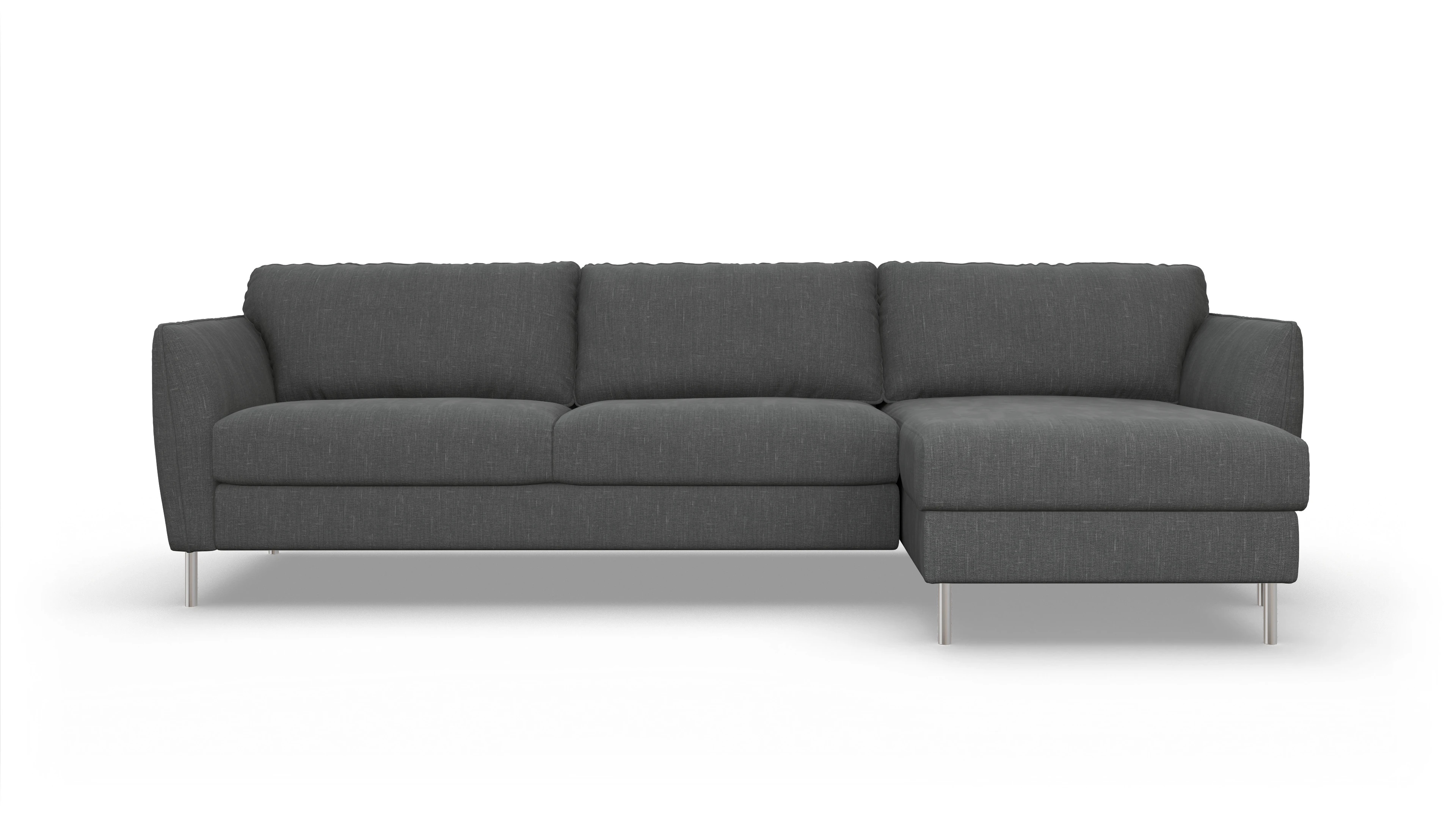 Ansicht des Produktes Eriksen Sofa mit Rec rechts in Stoff grau