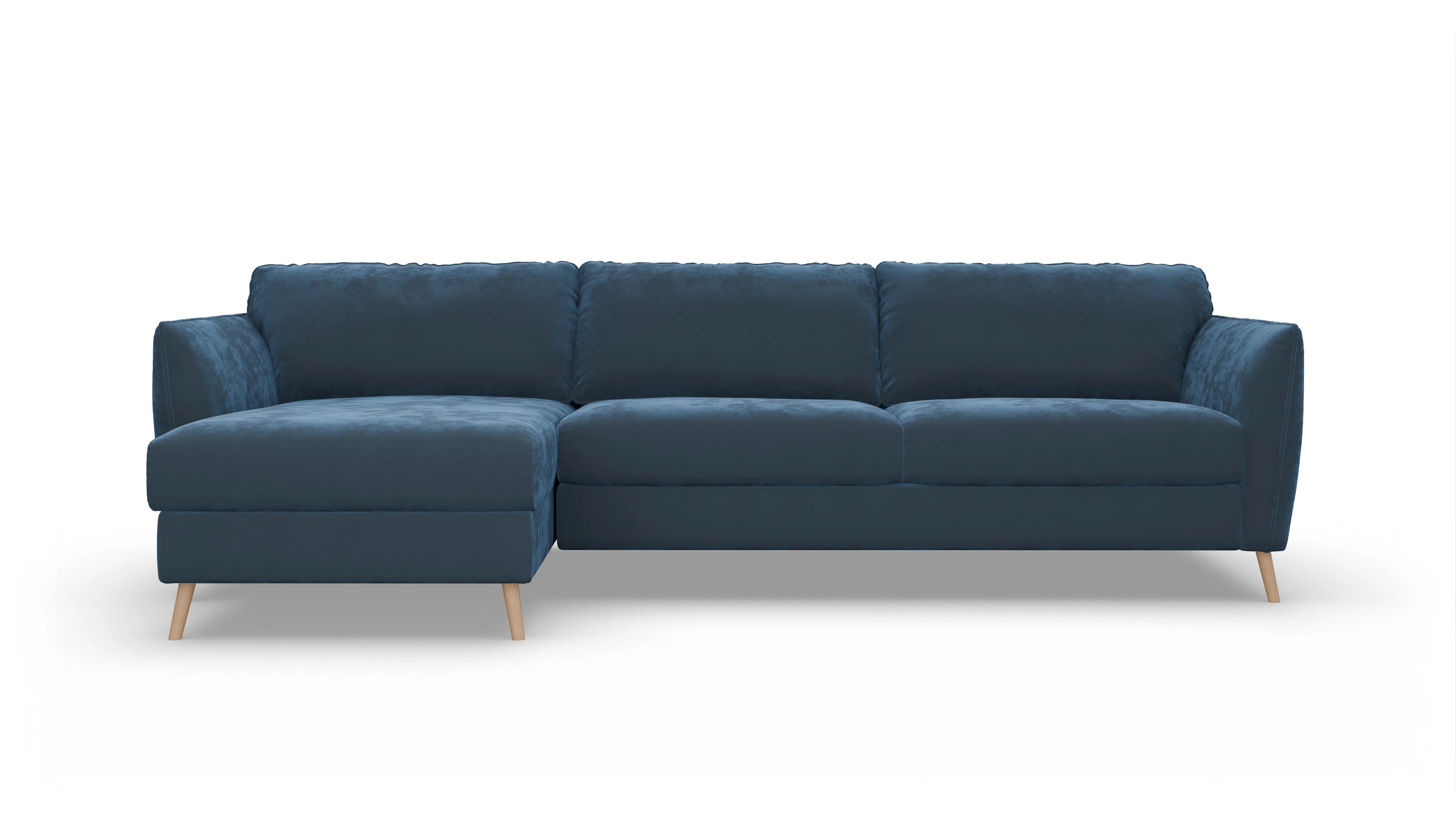 Ansicht des Produktes Eriksen Sofa mit Rec links in Samt blau