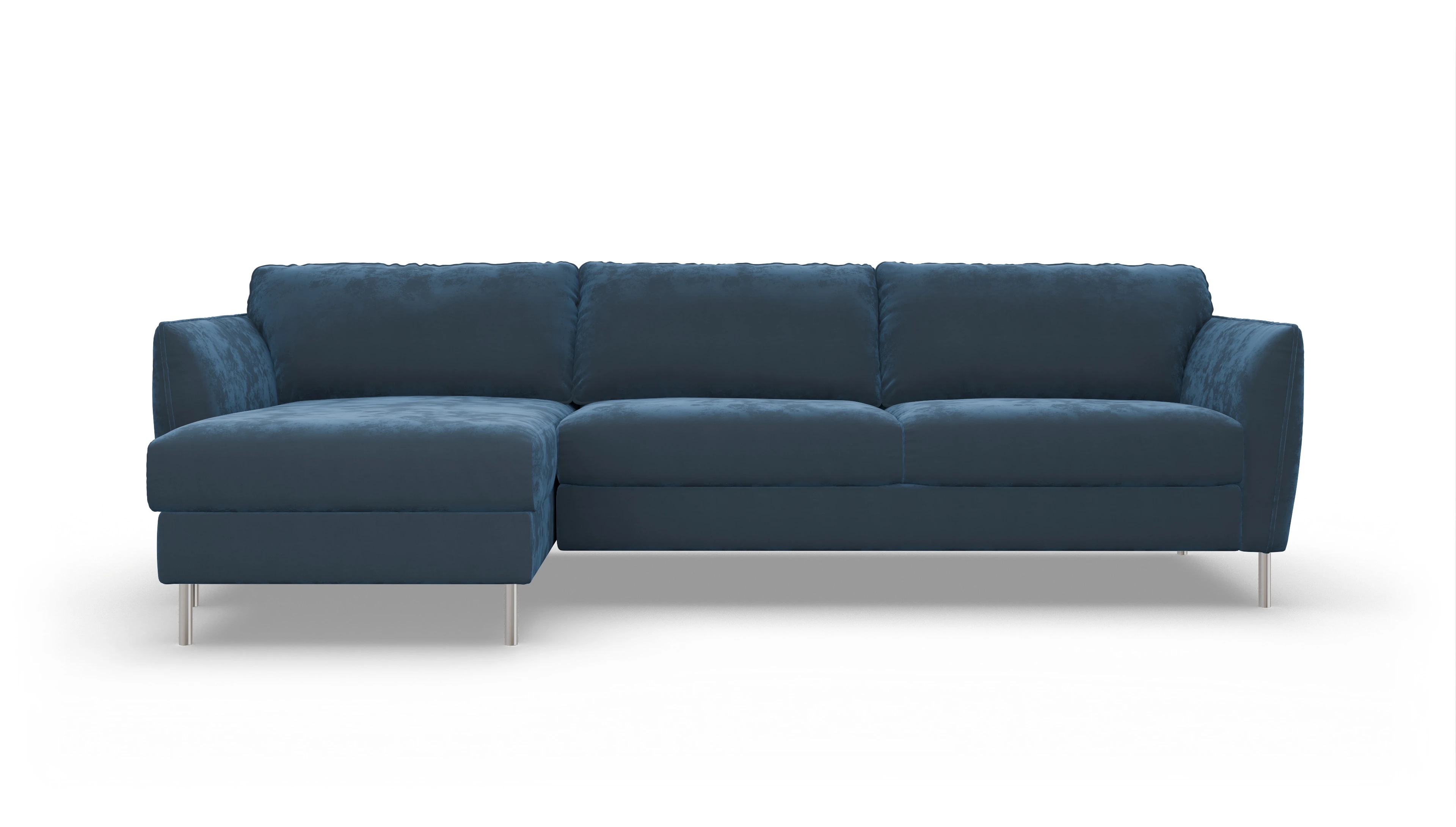 Ansicht des Produktes Eriksen Sofa mit Rec links in Samt blau