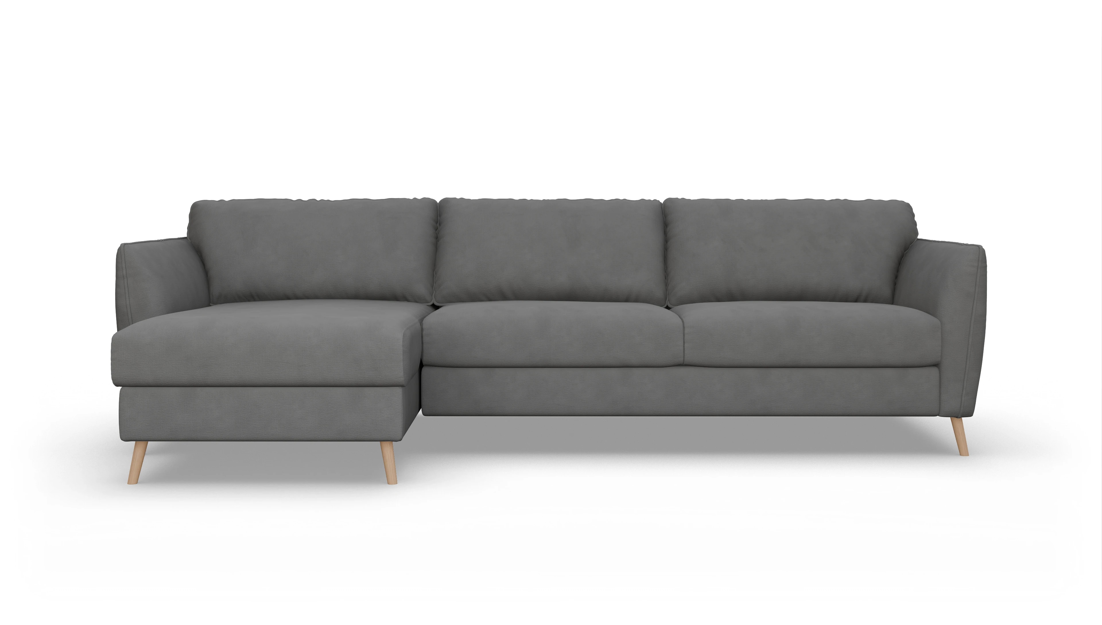 Ansicht des Produktes Eriksen Sofa mit Rec links in Stoff grau