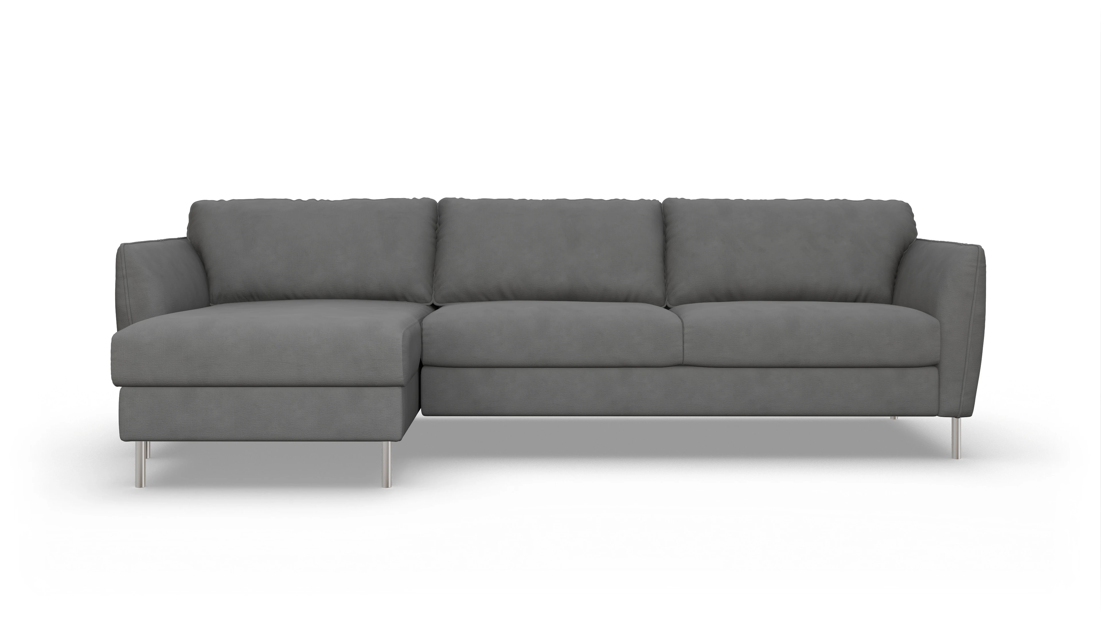 Ansicht des Produktes Eriksen Sofa mit Rec links in Stoff grau