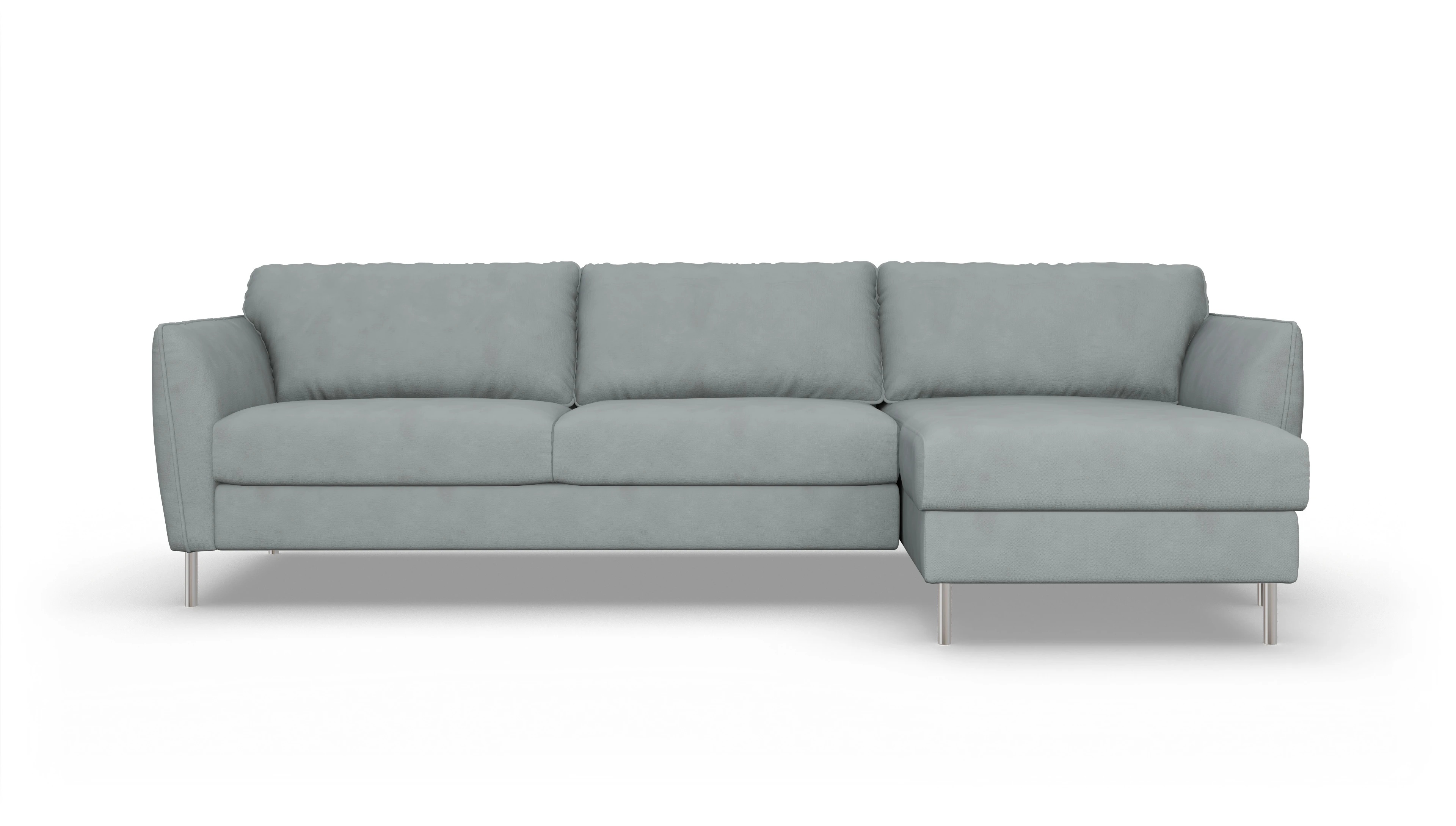 Ansicht des Produktes Eriksen Sofa mit Rec rechts in Stoff grau