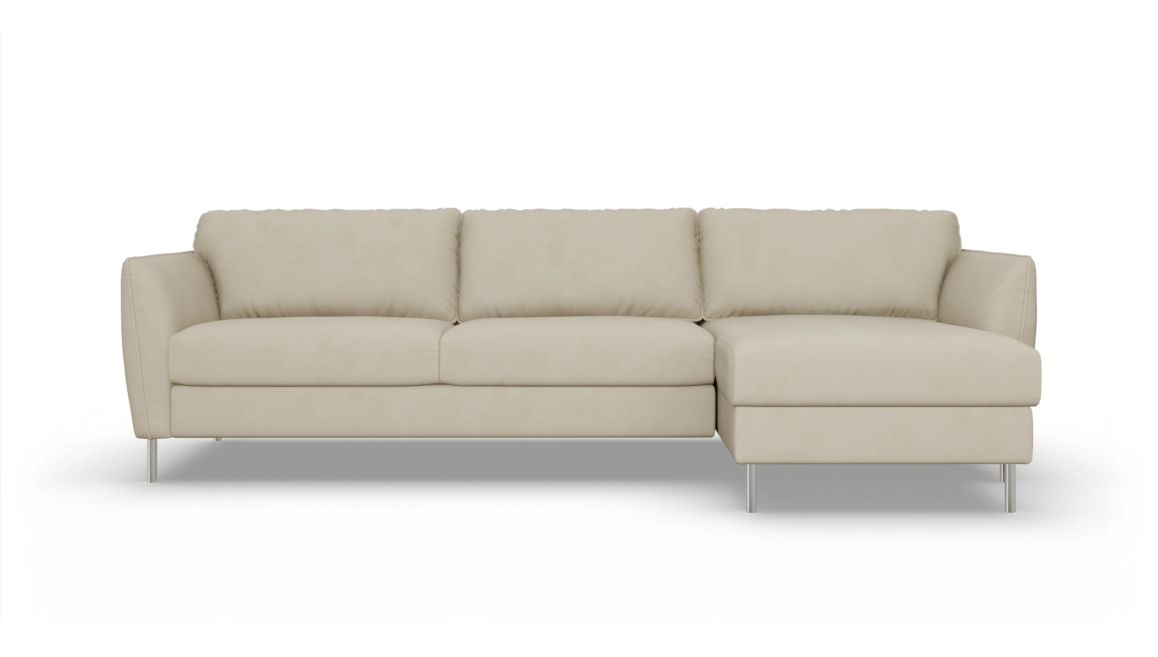 Ansicht des Produktes Eriksen Sofa mit Rec rechts in Stoff beige