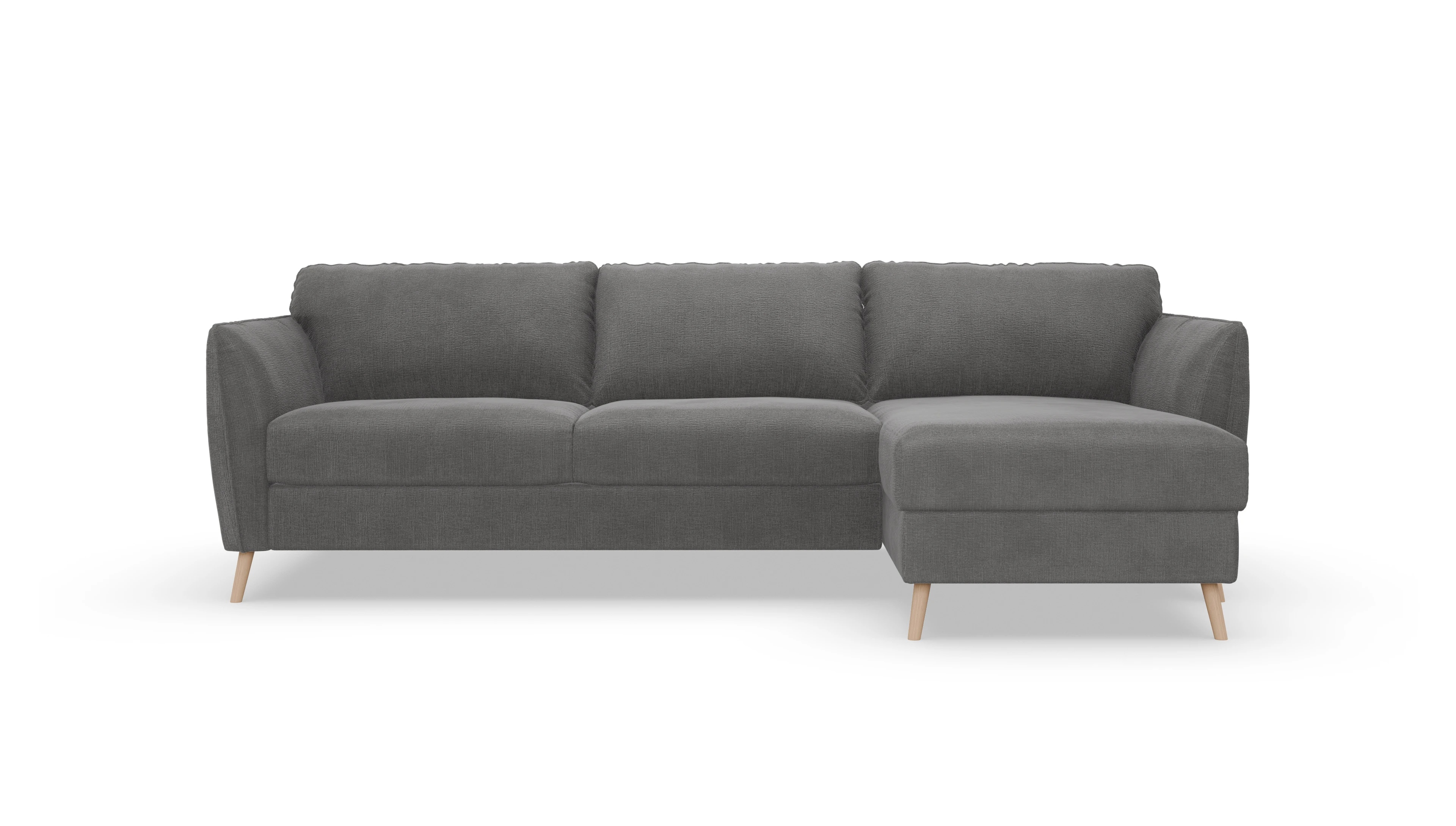 Ansicht des Produktes Eriksen Sofa mit Rec rechts in Stoff grau
