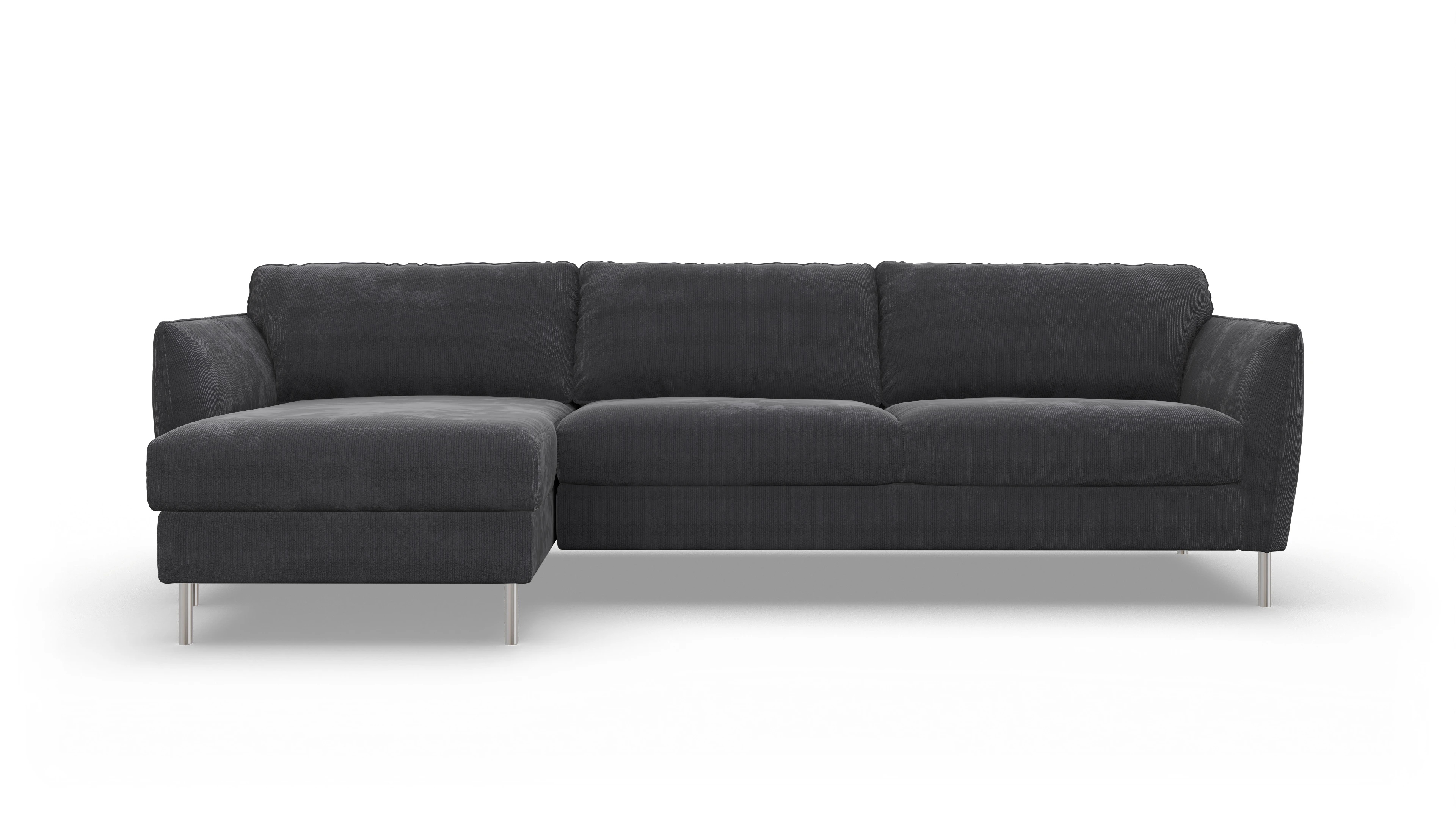 Ansicht des Produktes Eriksen Sofa mit Rec links in Cord grau