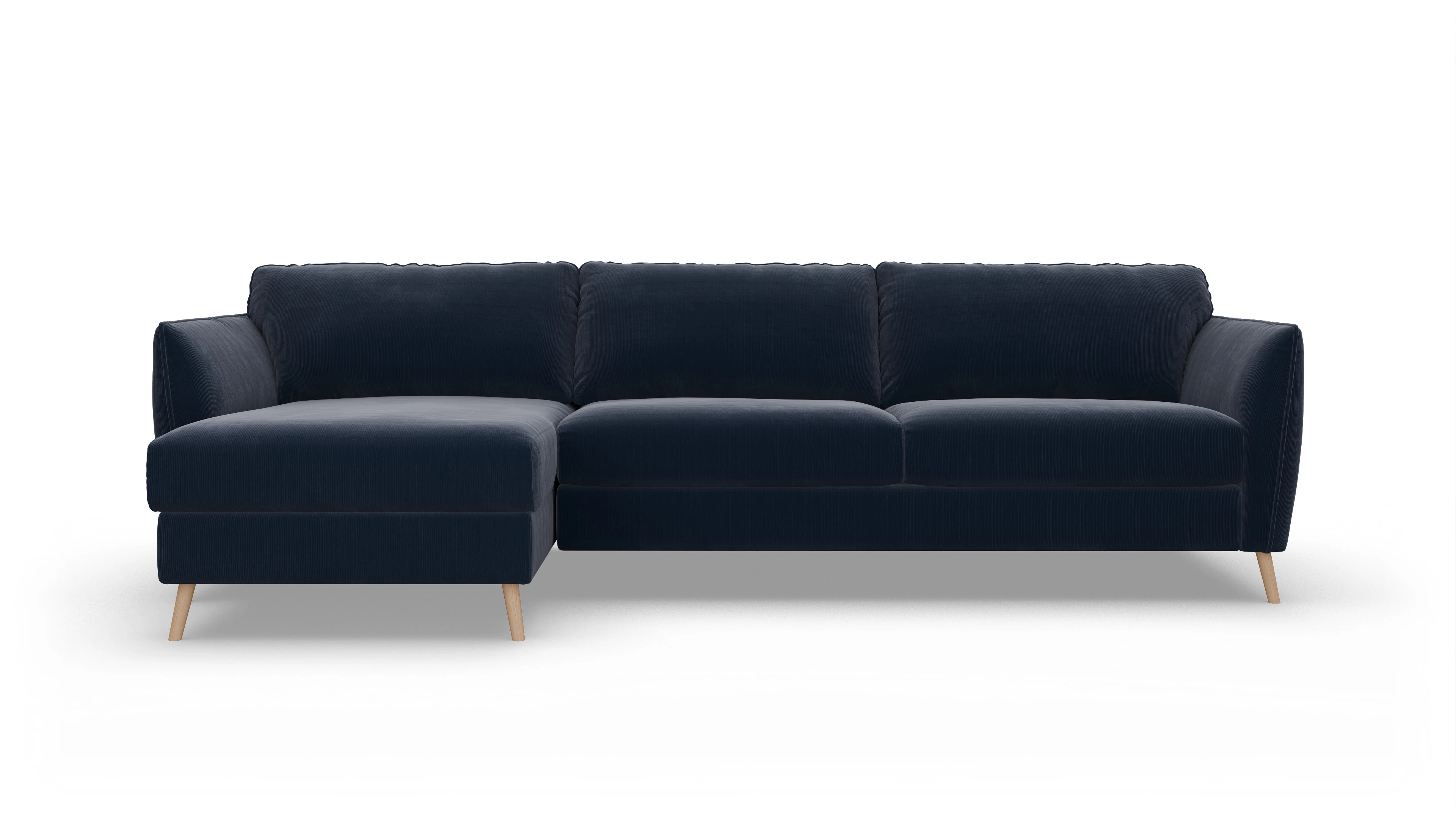Ansicht des Produktes Eriksen Sofa mit Rec links in Cord blau