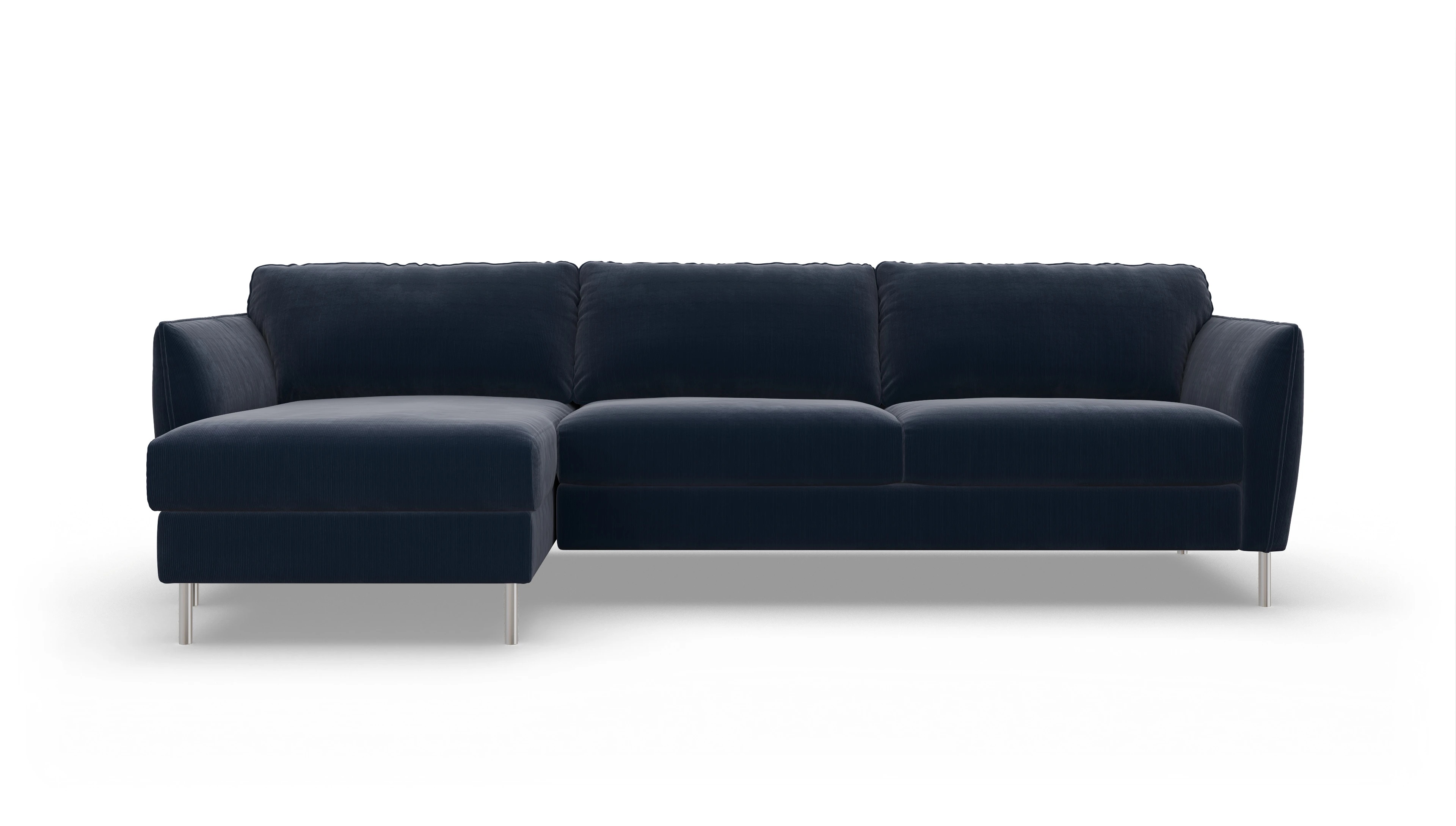 Ansicht des Produktes Eriksen Sofa mit Rec links in Cord blau