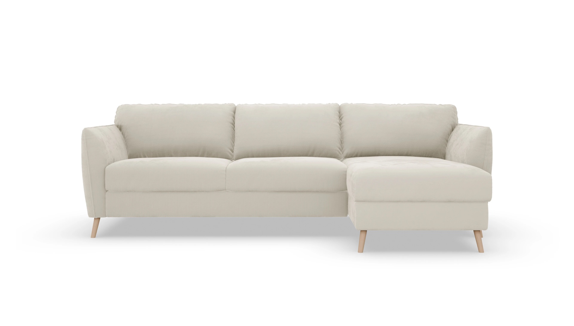Ansicht des Produktes Eriksen Sofa mit Rec rechts in Cord weiß