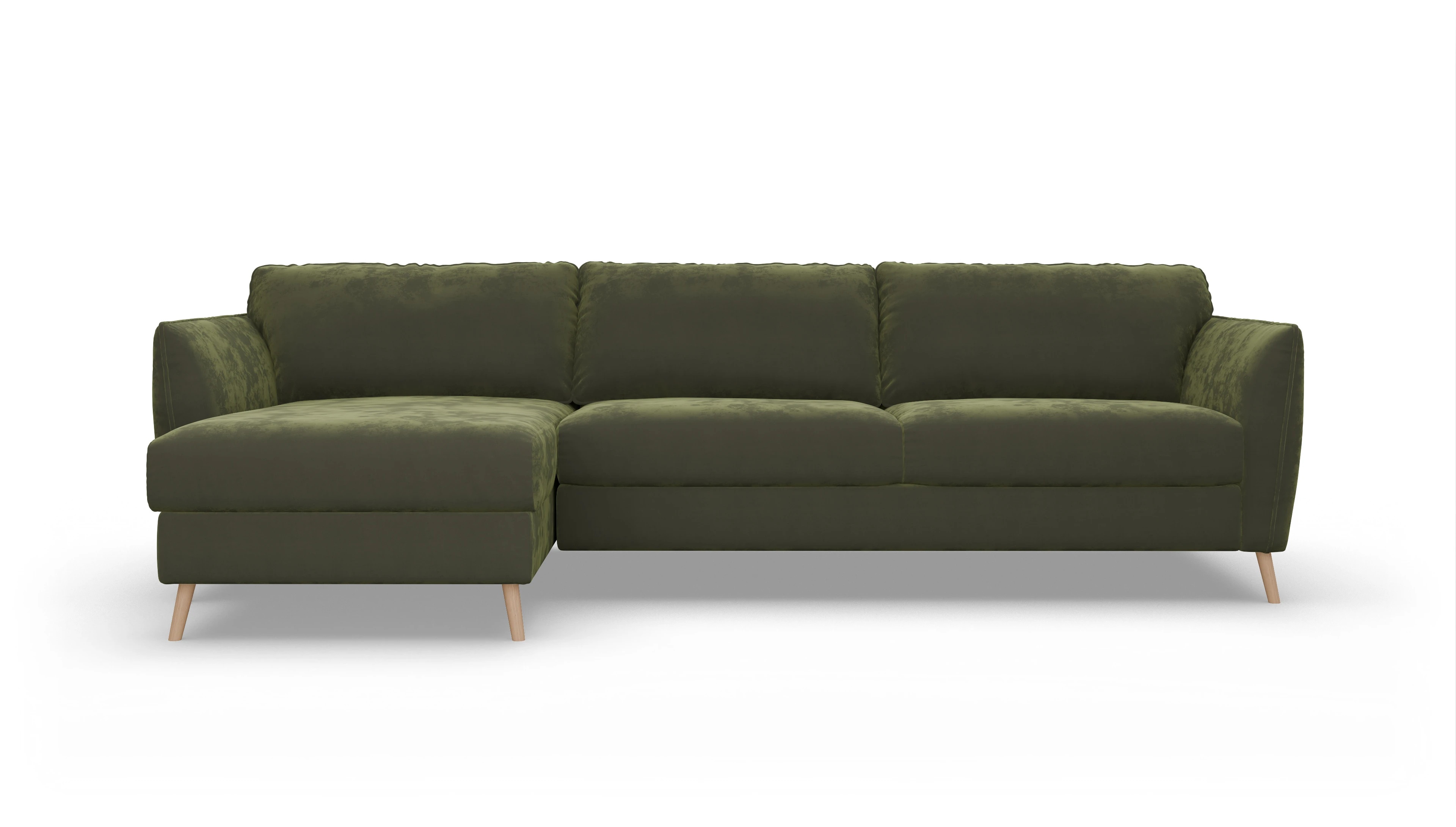 Ansicht des Produktes Eriksen Sofa mit Rec links in Samt grün