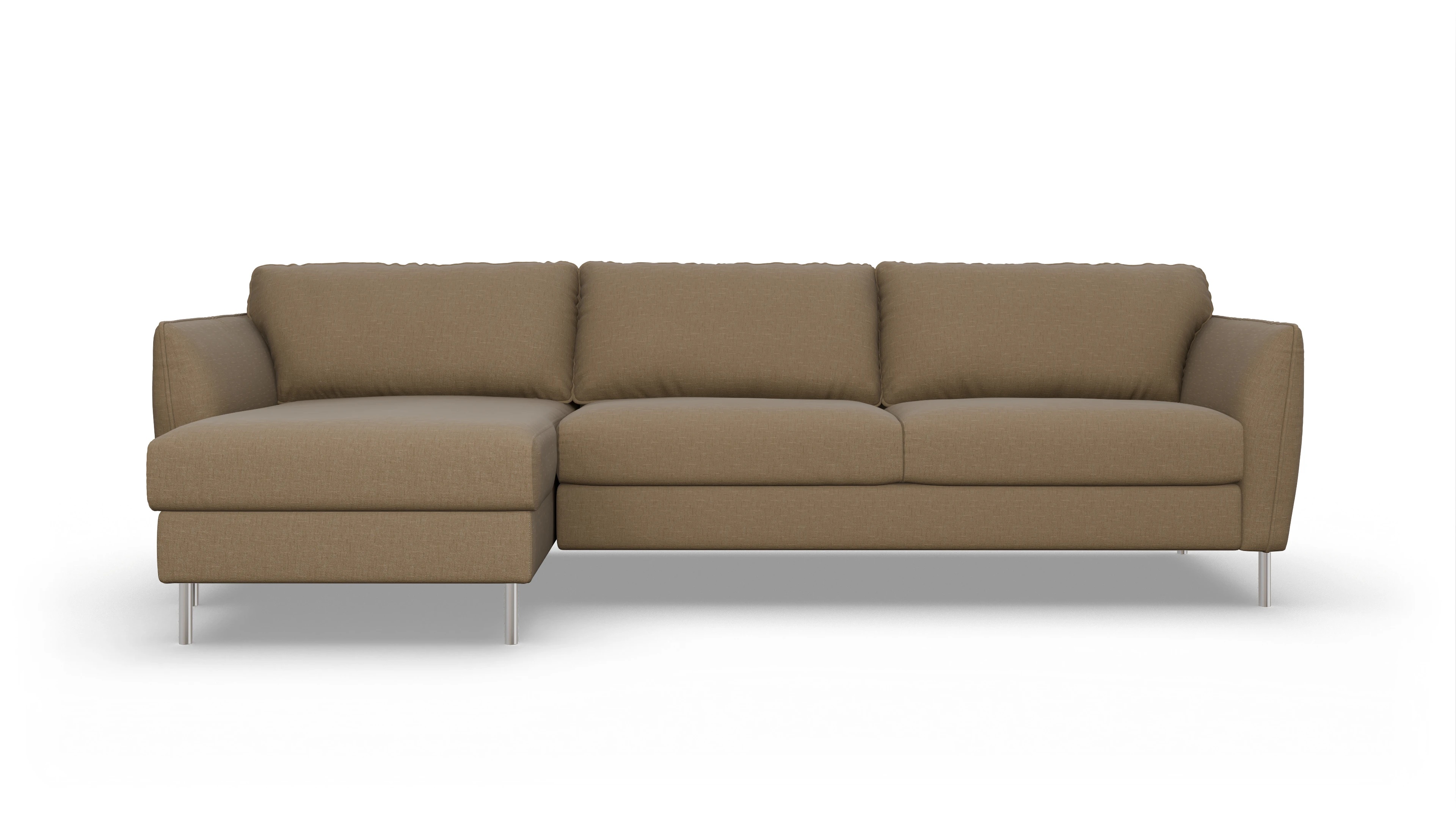 Ansicht des Produktes Eriksen Sofa mit Rec links in Stoff braun