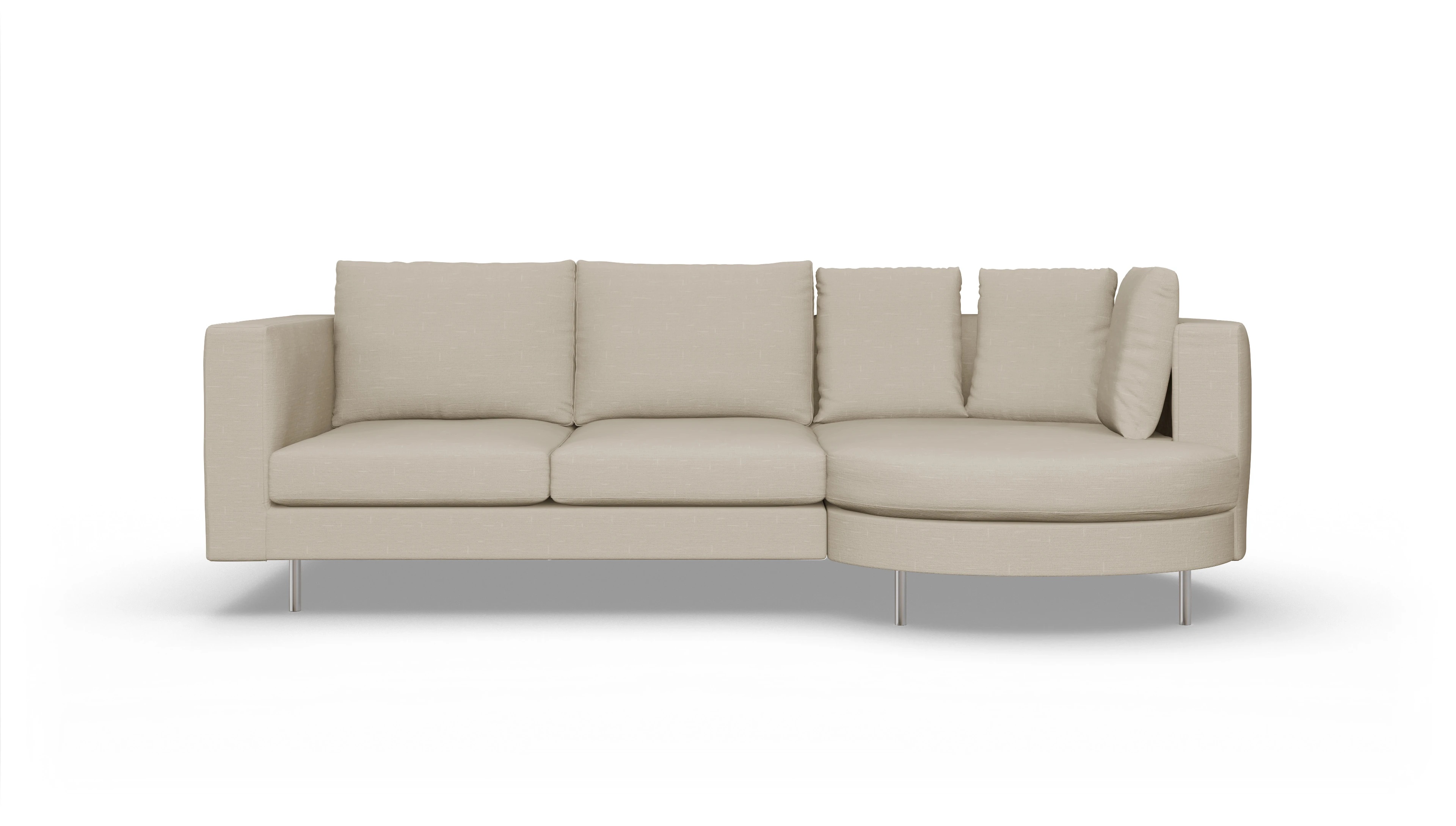 Ansicht des Produktes Silea Sofa mit Rec rechts in Stoff beige