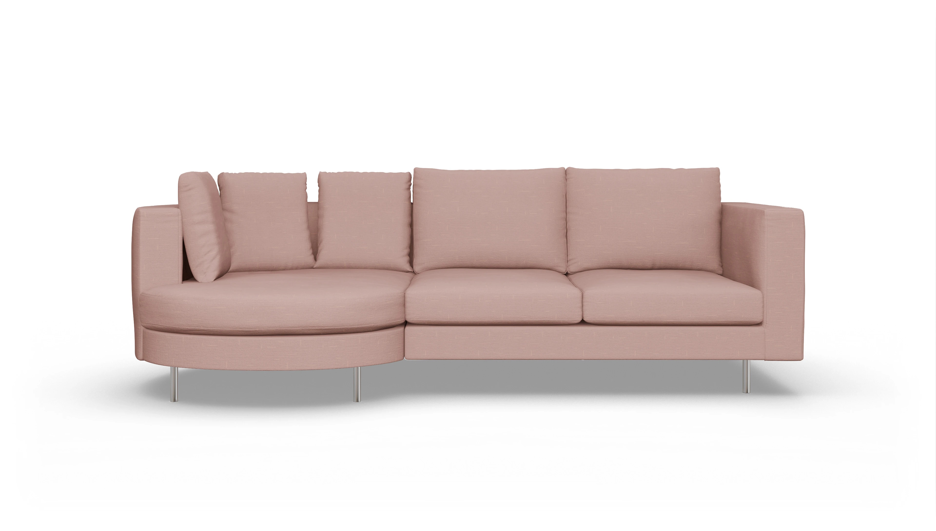 Ansicht des Produktes Silea Sofa mit Rec links in Stoff rot
