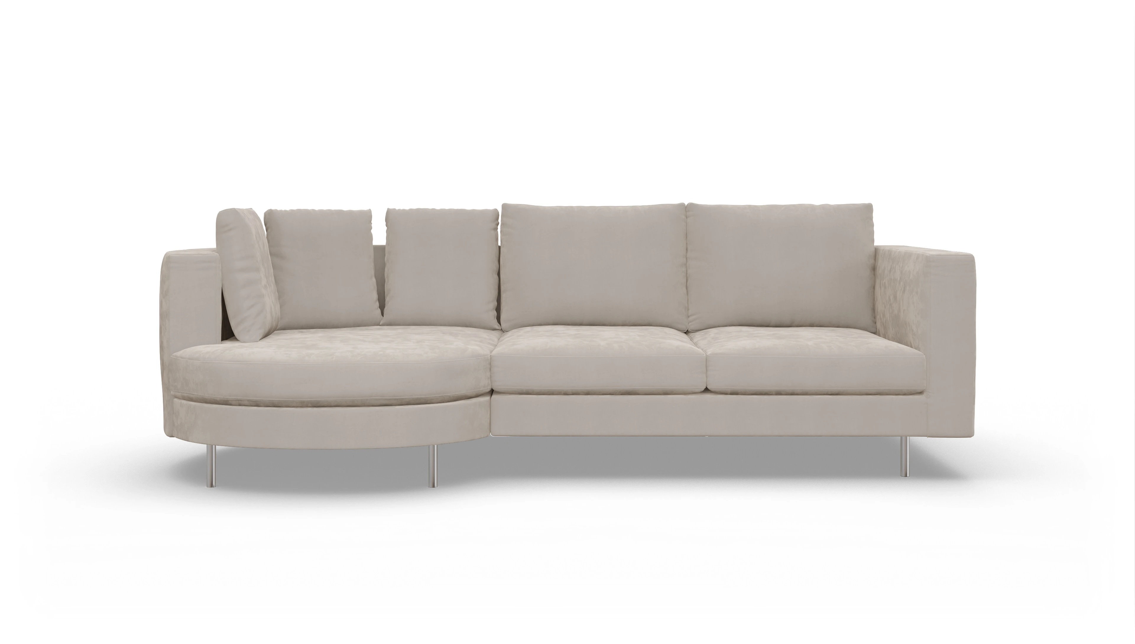Ansicht des Produktes Silea Sofa mit Rec links in Samt grau