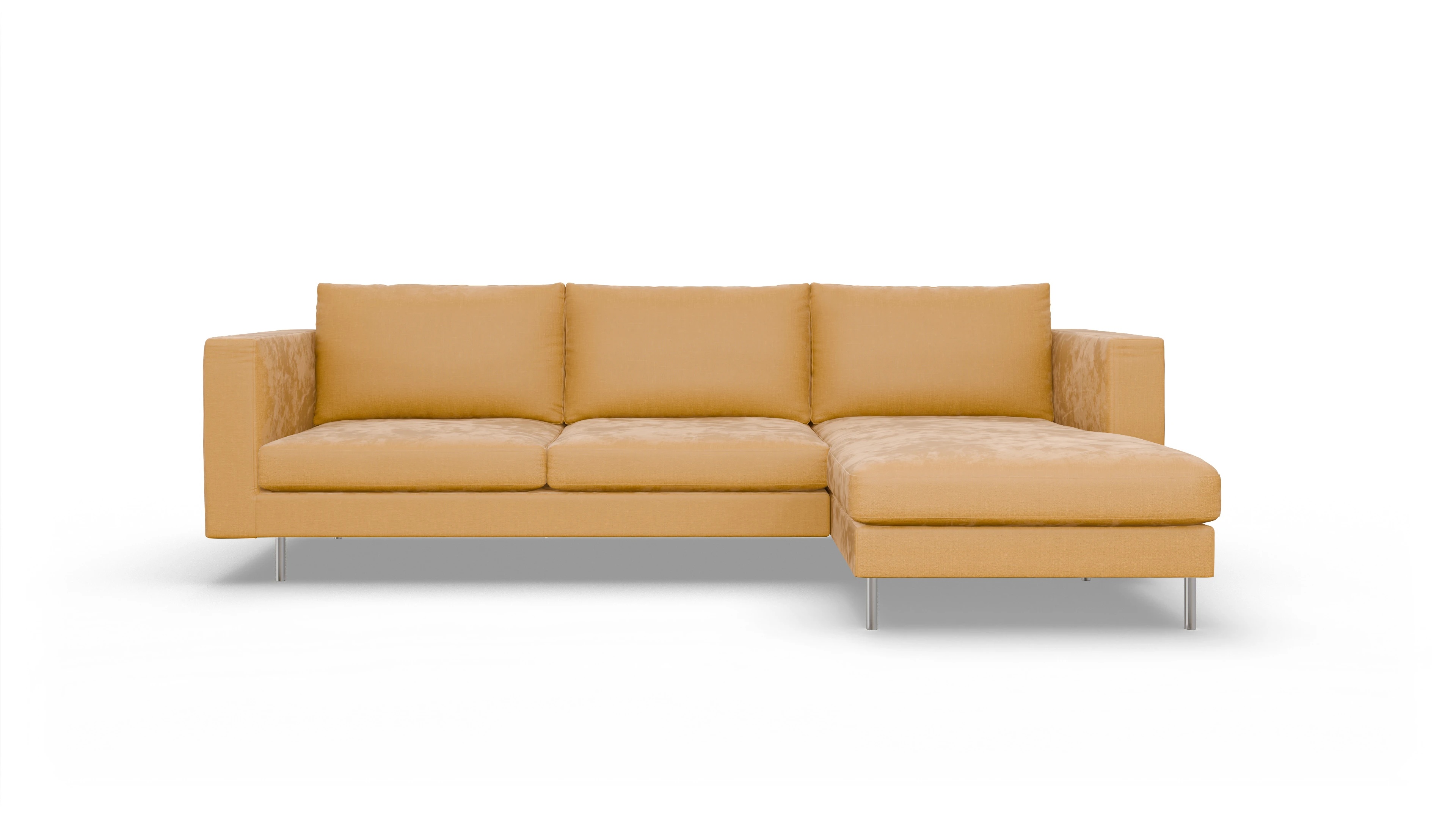 Ansicht des Produktes Silea Sofa mit Rec rechts in Stoff gelb