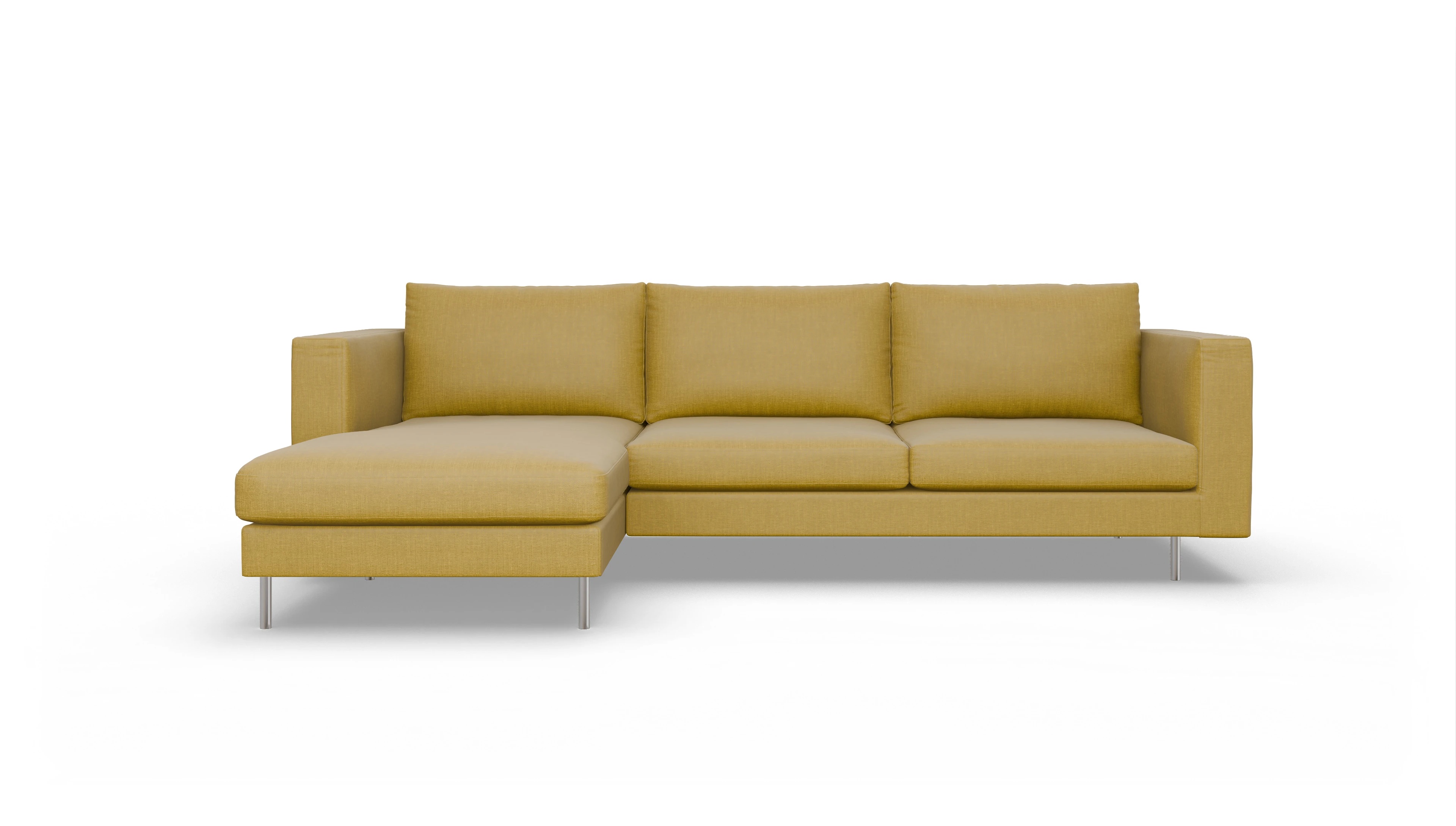 Ansicht des Produktes Silea Sofa mit Rec links in Stoff gelb