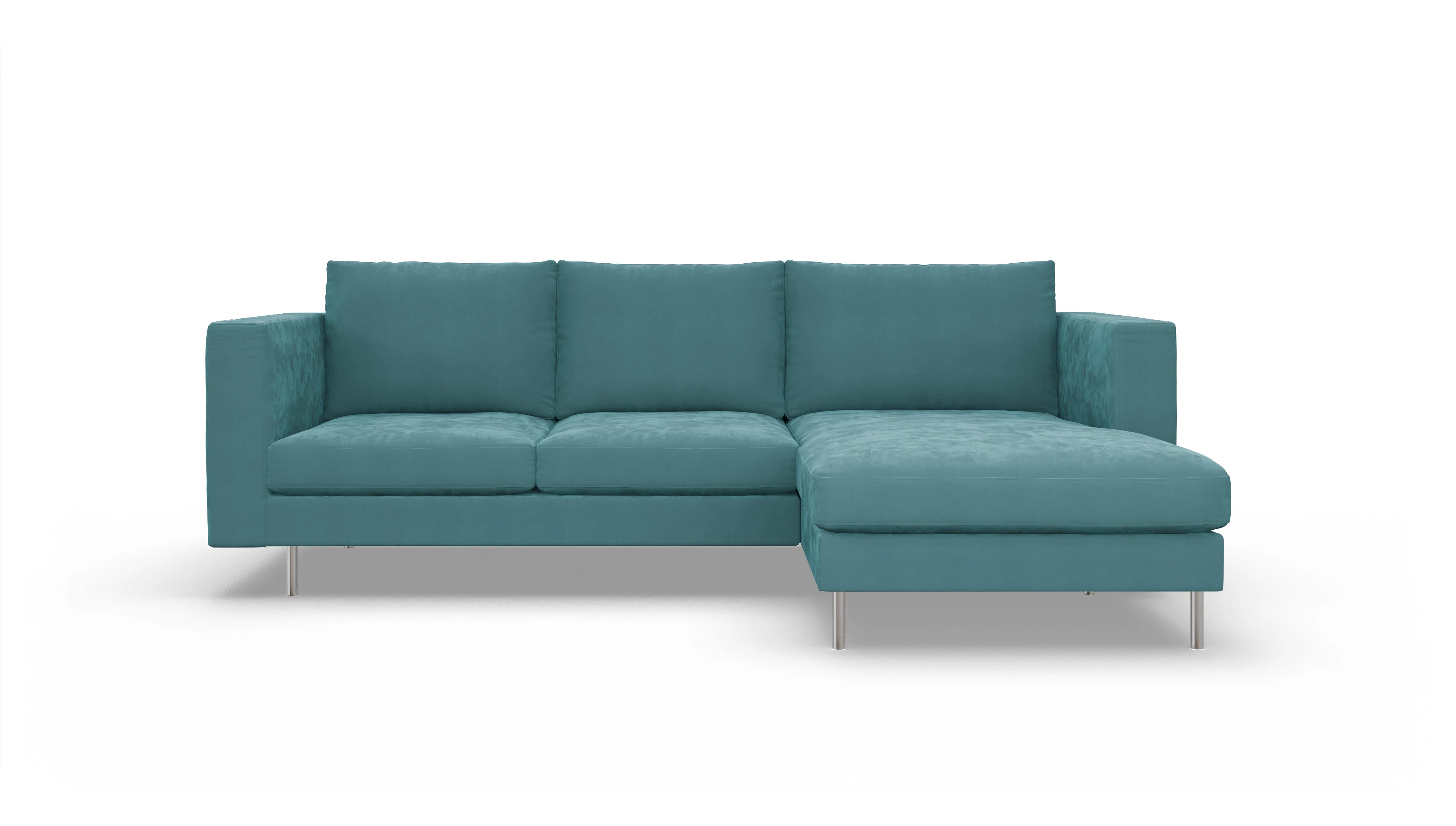 Ansicht des Produktes Silea Sofa mit Rec rechts in Samt blau