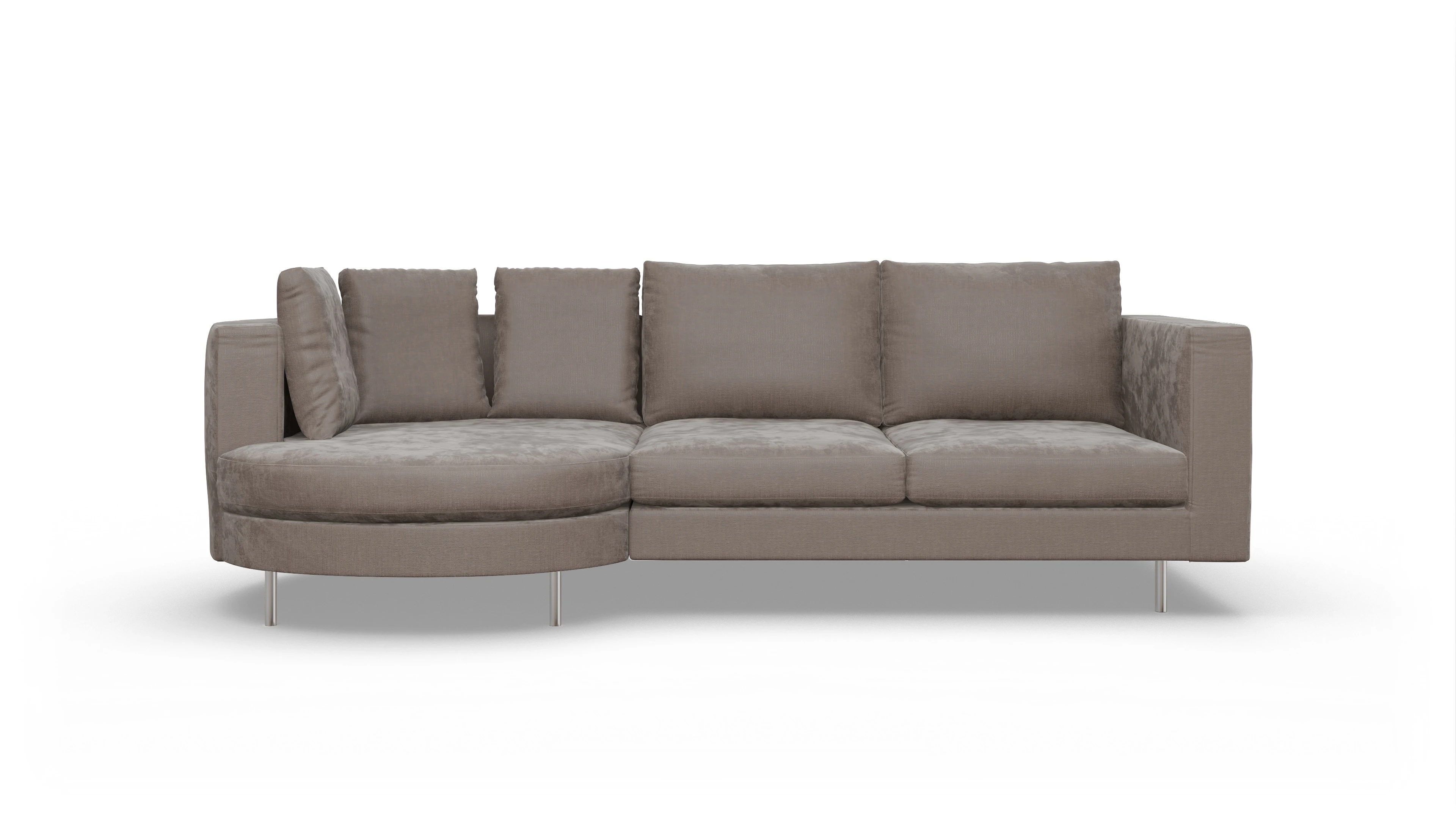 Ansicht des Produktes Silea Sofa mit Rec links in Stoff braun