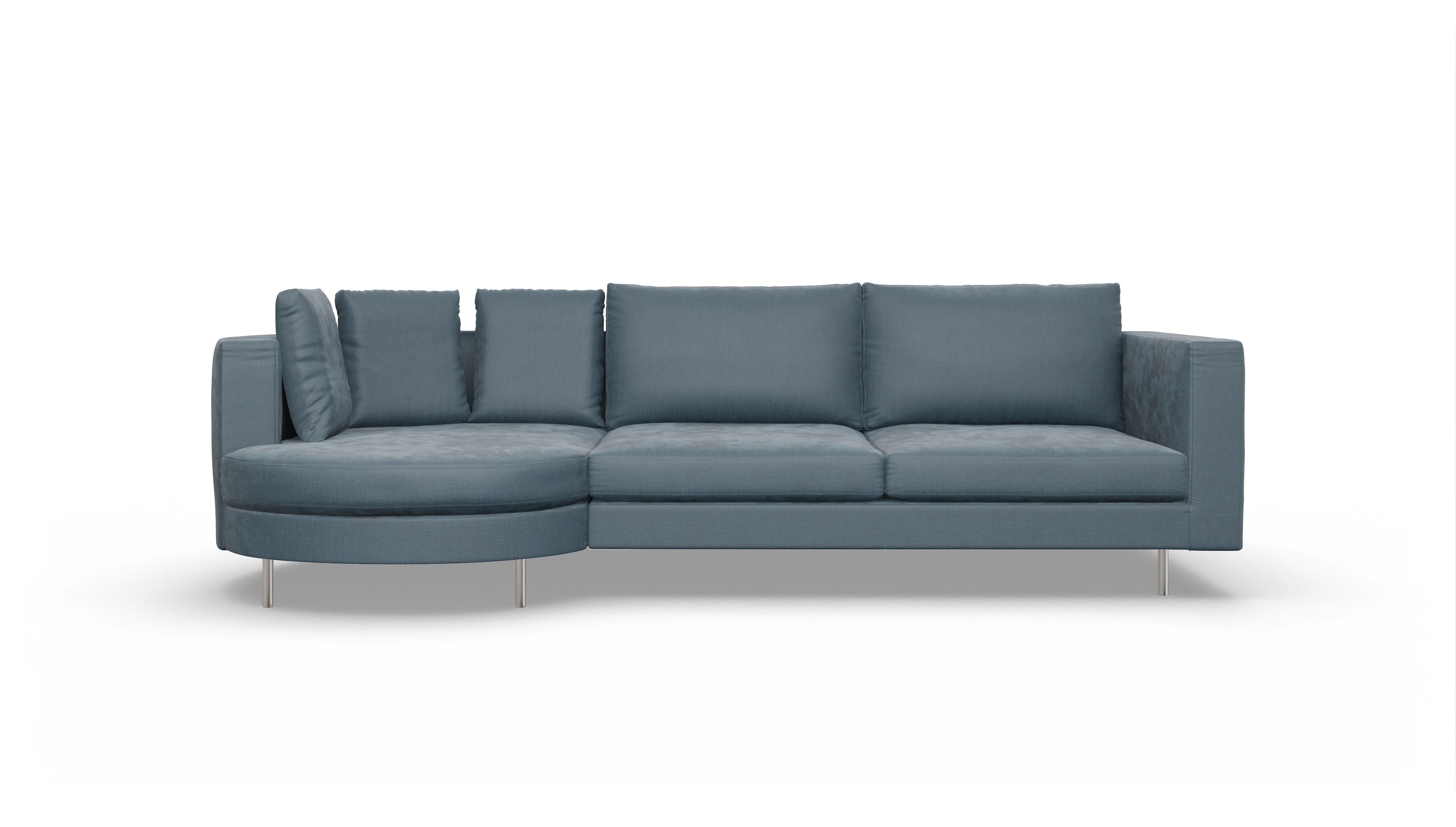 Ansicht des Produktes Silea Sofa mit Rec rechts in Stoff blau