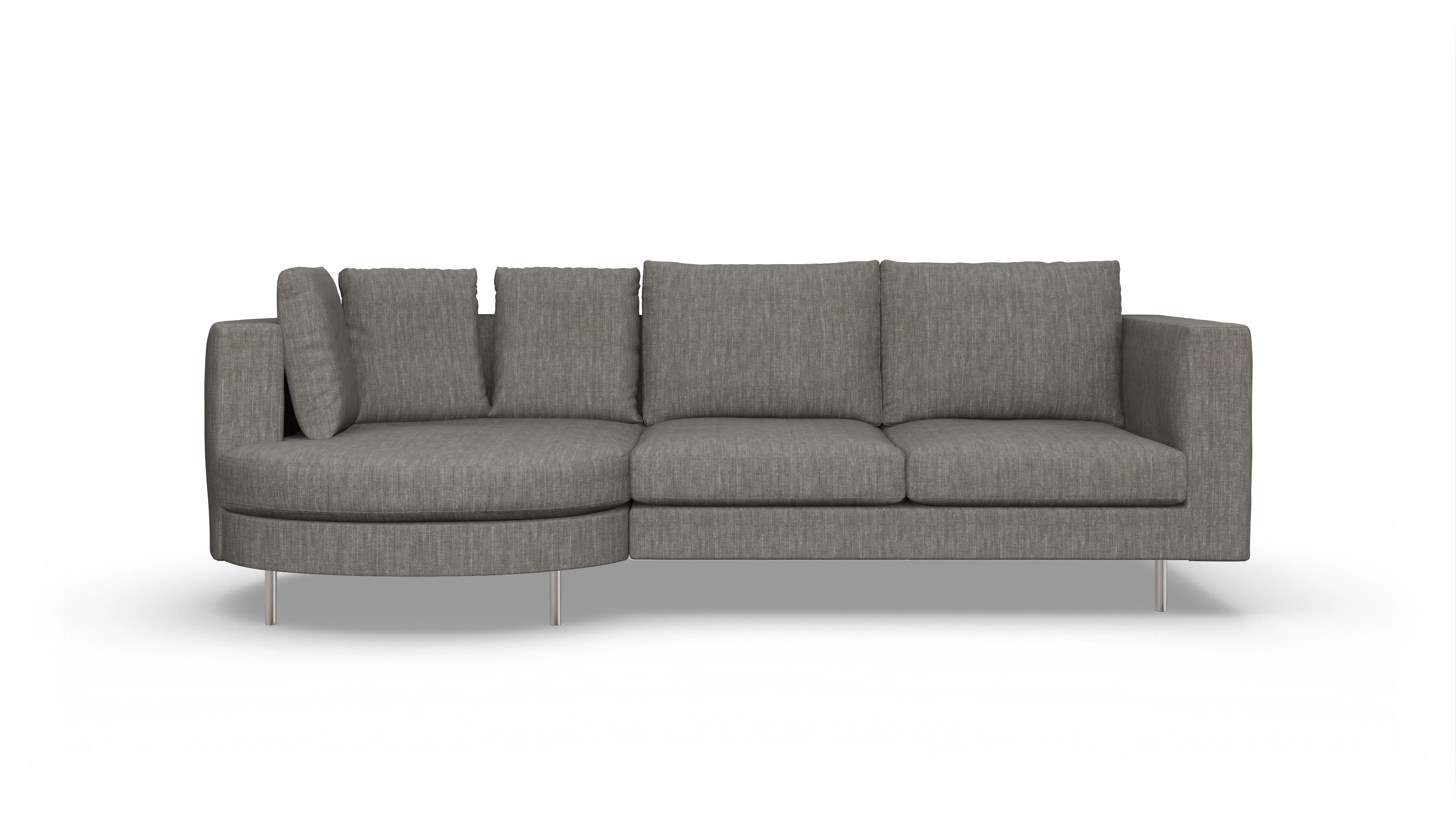 Ansicht des Produktes Silea Sofa mit Rec links in Stoff grau