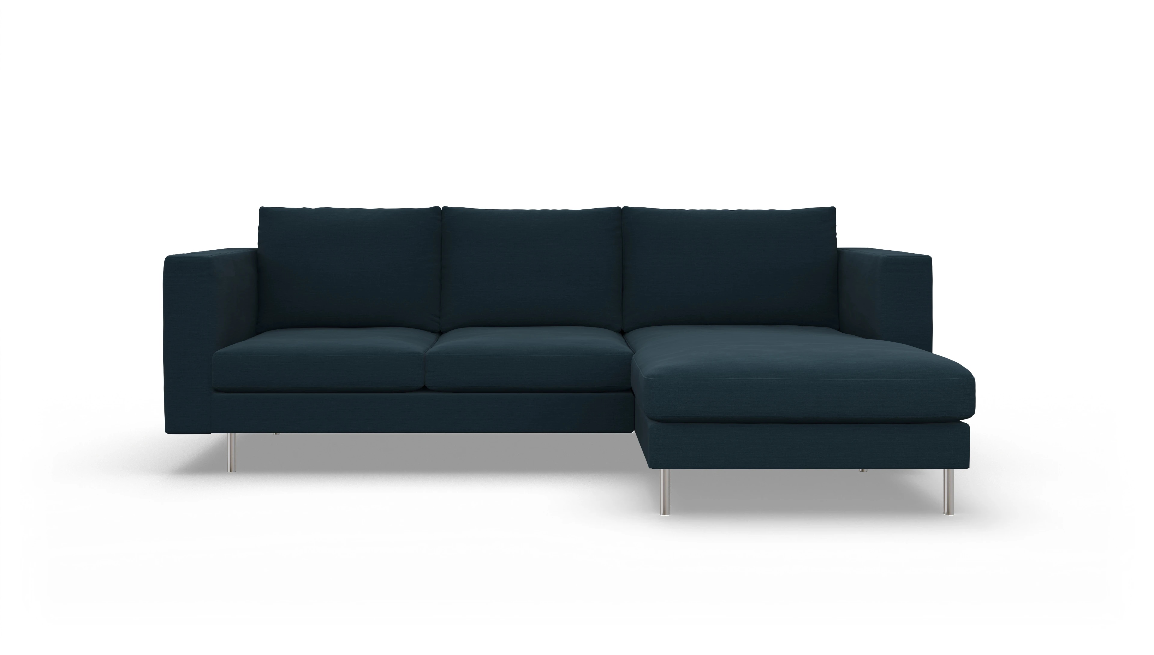 Ansicht des Produktes Silea Sofa mit Rec rechts in Stoff blau