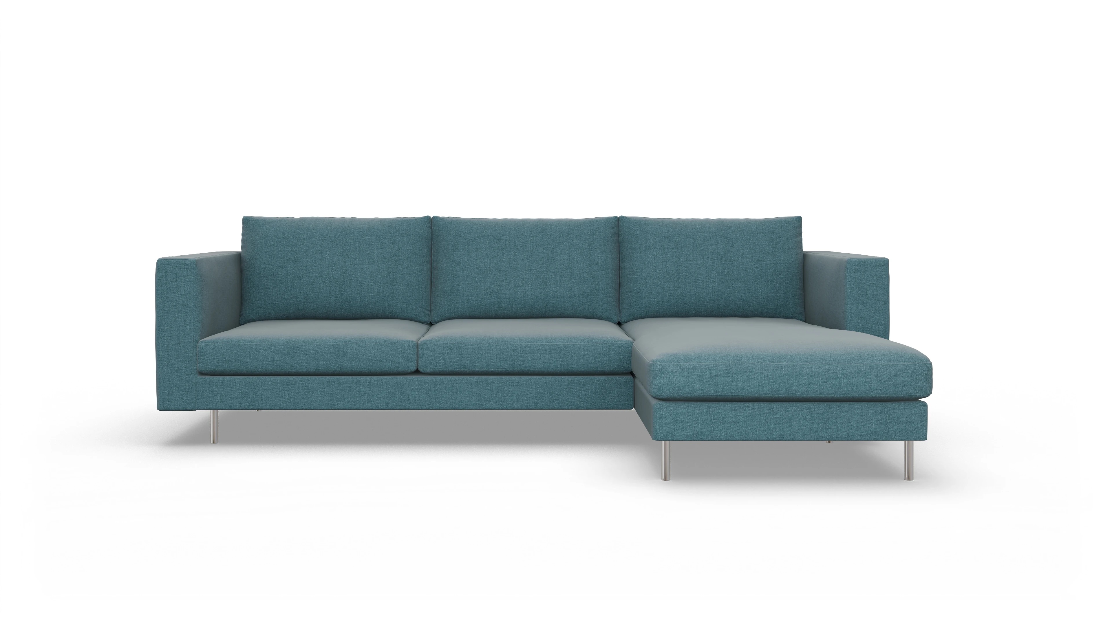 Ansicht des Produktes Silea Sofa mit Rec rechts in Stoff blau