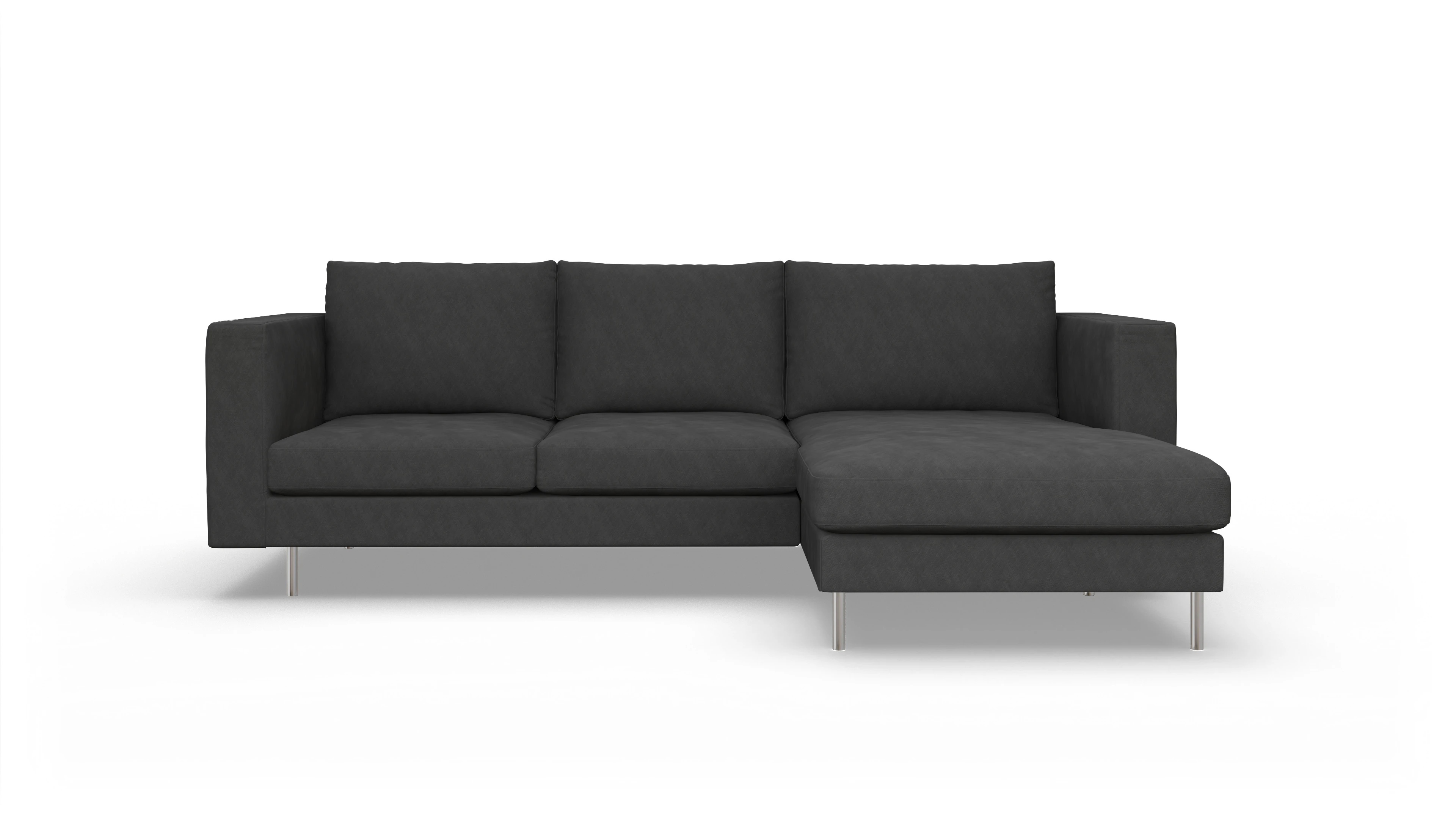 Ansicht des Produktes Silea Sofa mit Rec rechts in Stoff grau