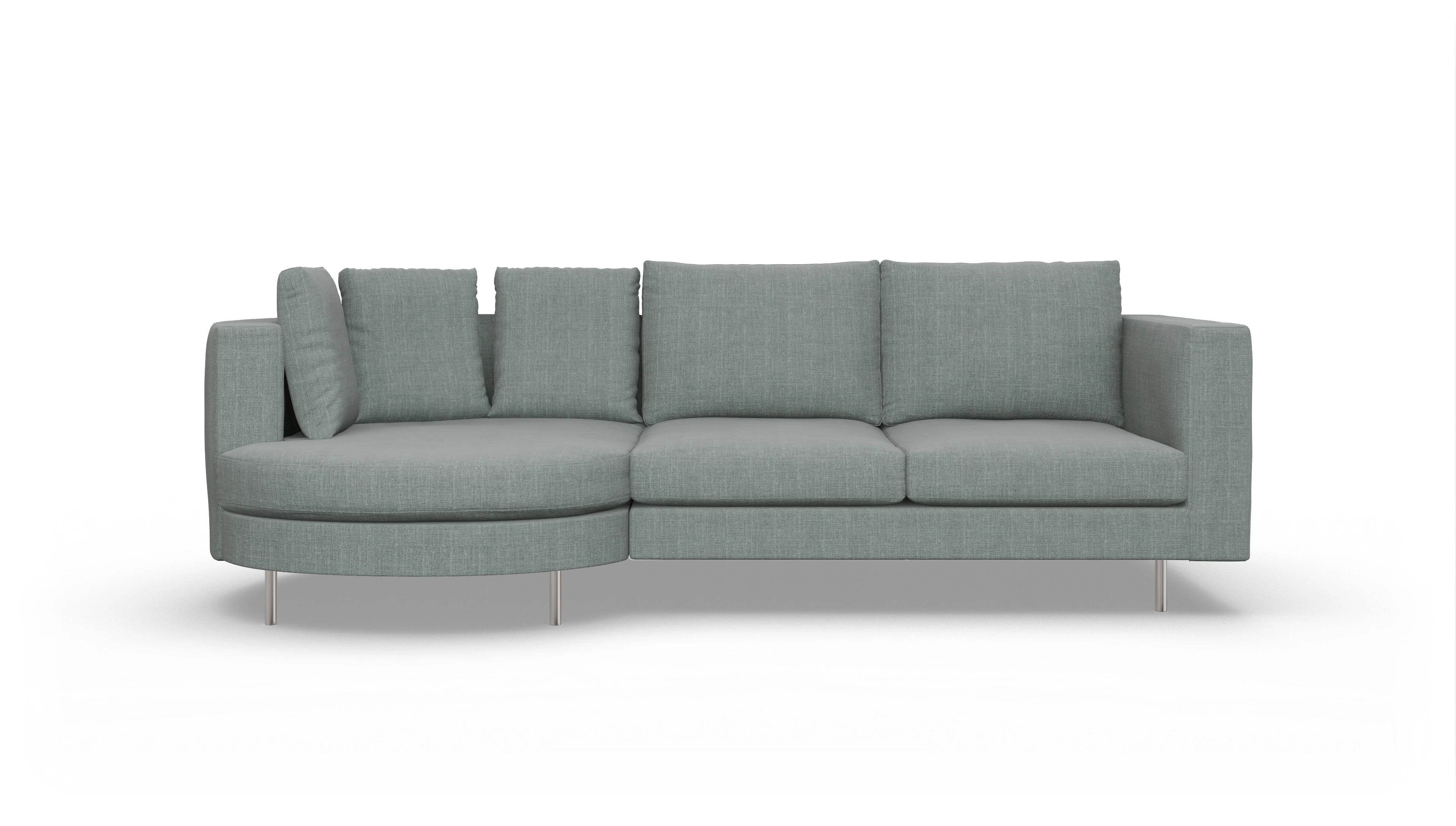 Ansicht des Produktes Silea Sofa mit Rec links in Stoff grau