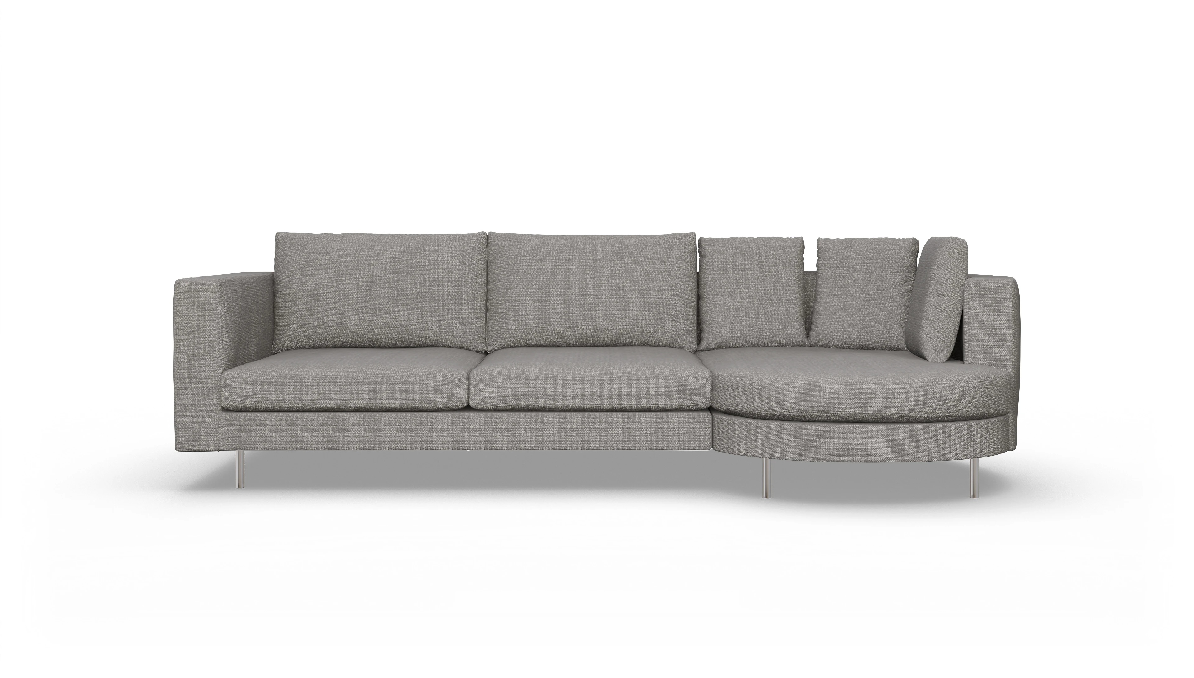 Ansicht des Produktes Silea Sofa mit Rec rechts in Stoff grau