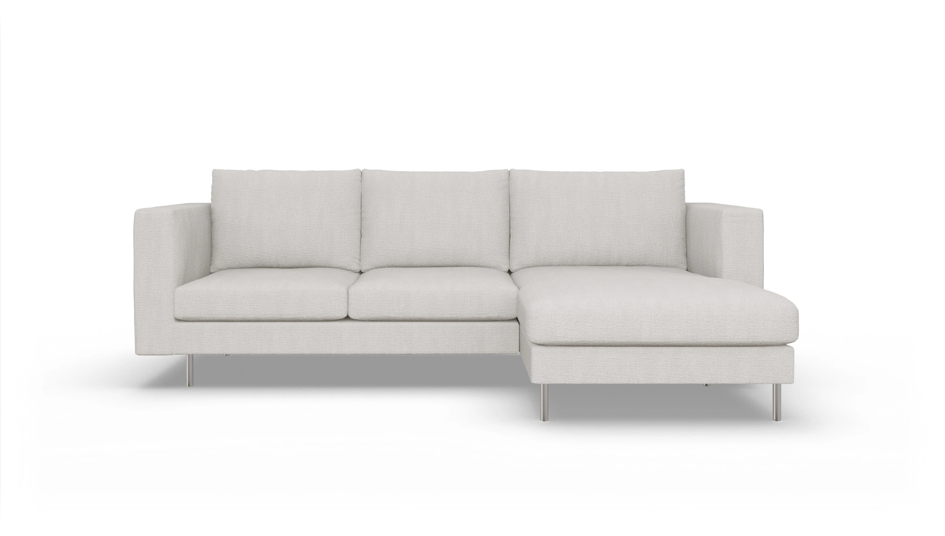 Ansicht des Produktes Silea Sofa mit Rec rechts in Stoff weiß