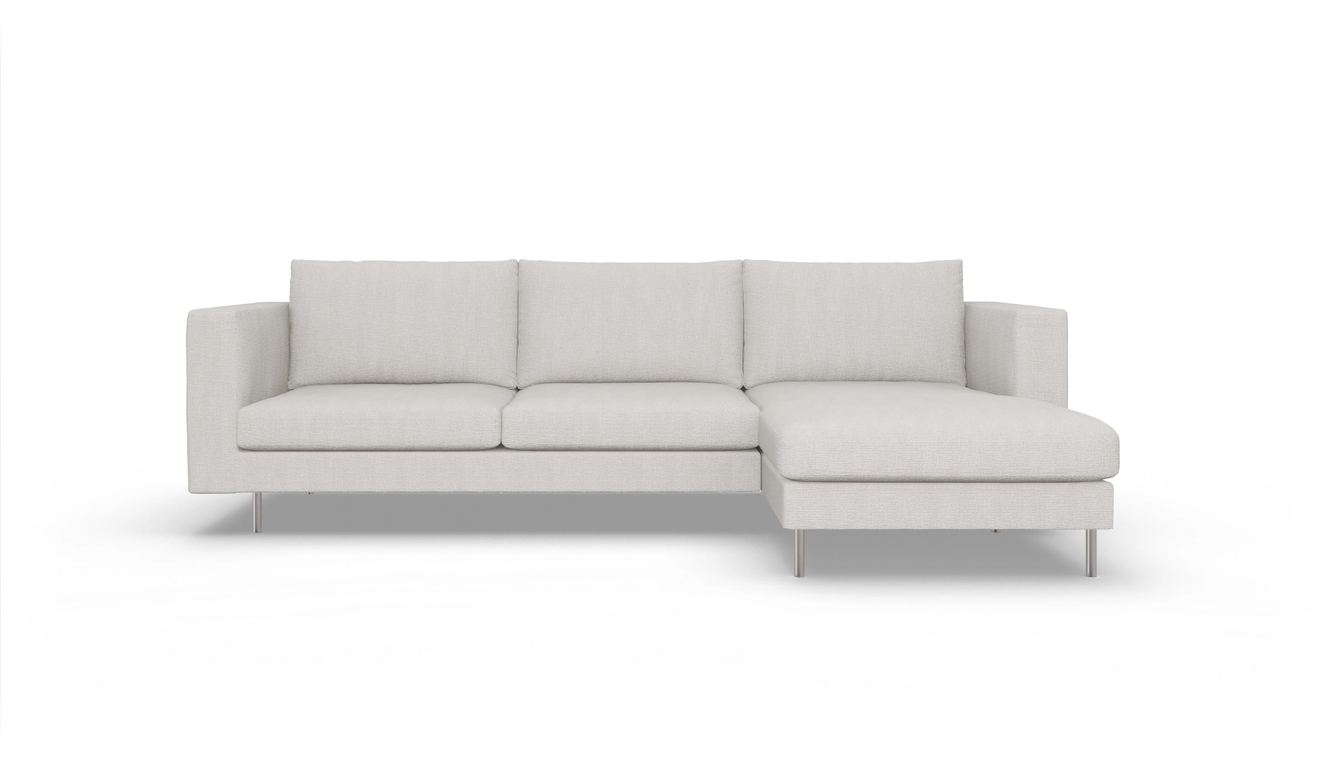 Ansicht des Produktes Silea Sofa mit Rec rechts in Stoff weiß
