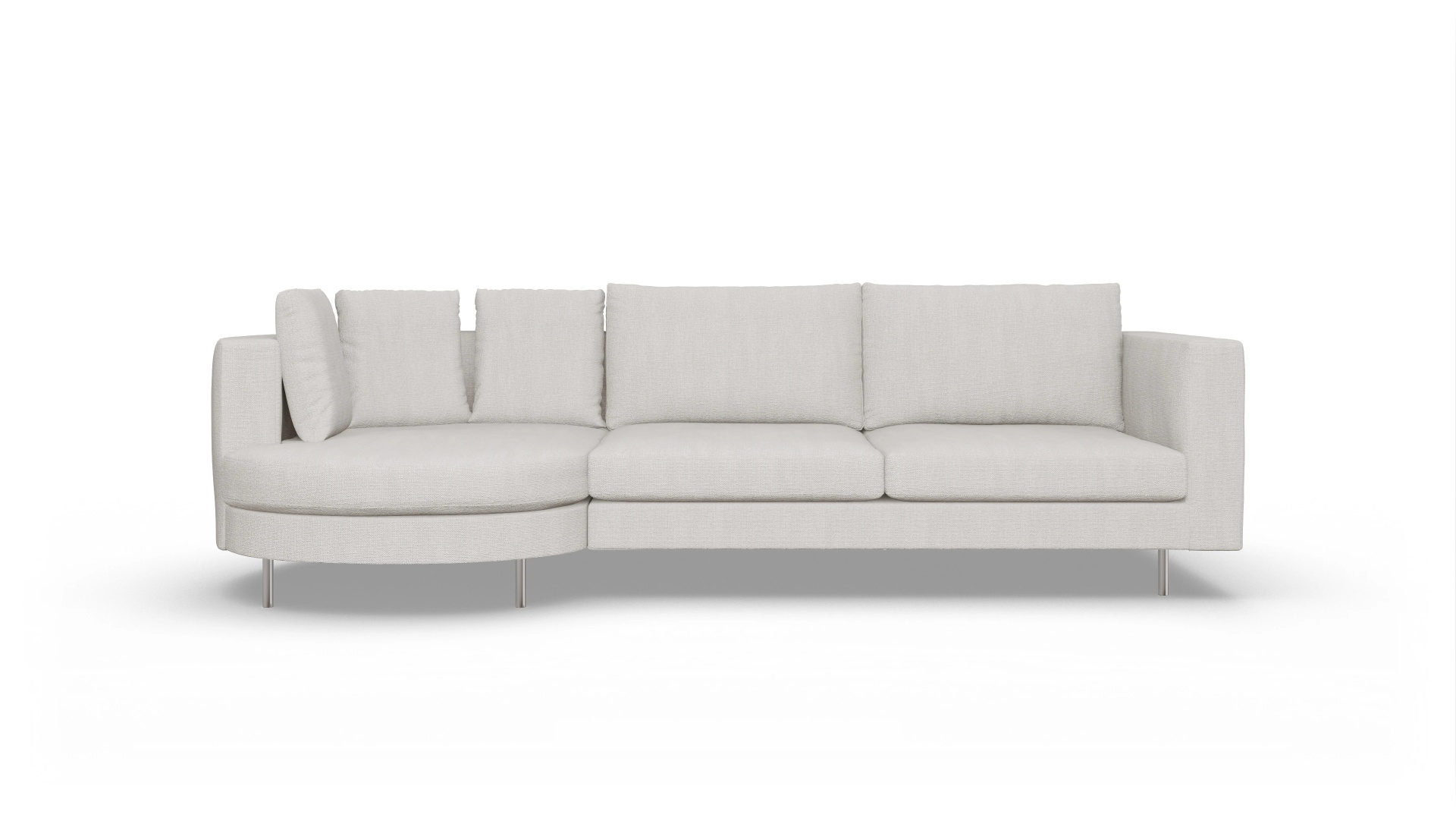 Ansicht des Produktes Silea Sofa mit Rec rechts in Stoff weiß