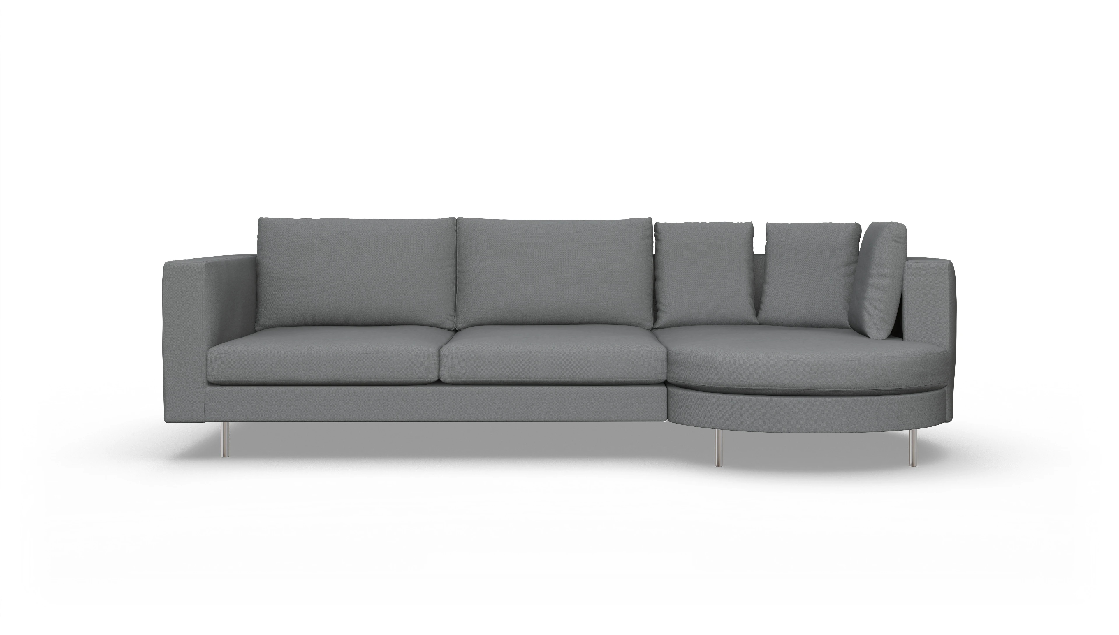 Ansicht des Produktes Silea Sofa mit Rec rechts in Stoff grau