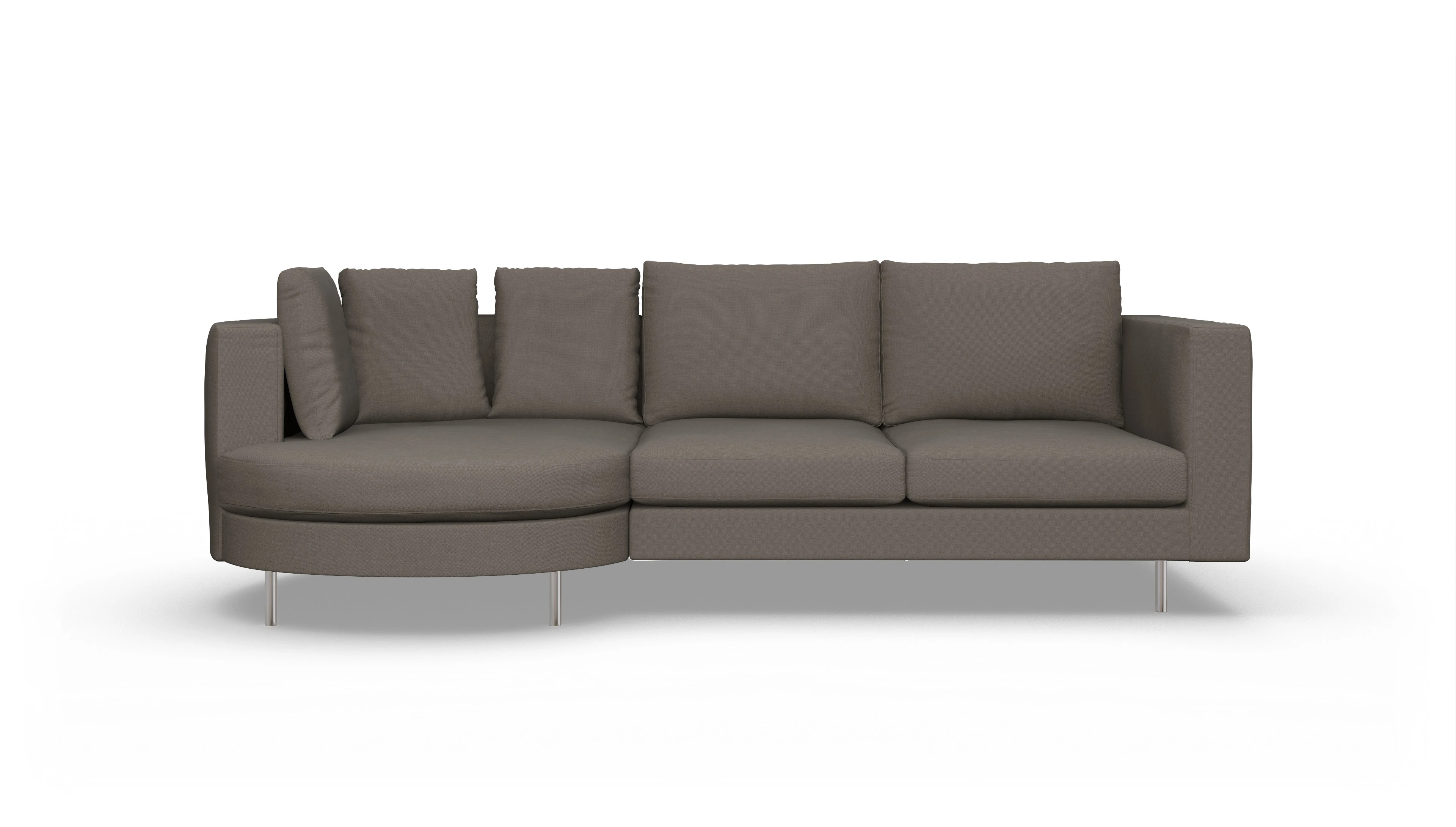 Ansicht des Produktes Silea Sofa mit Rec links in Stoff braun