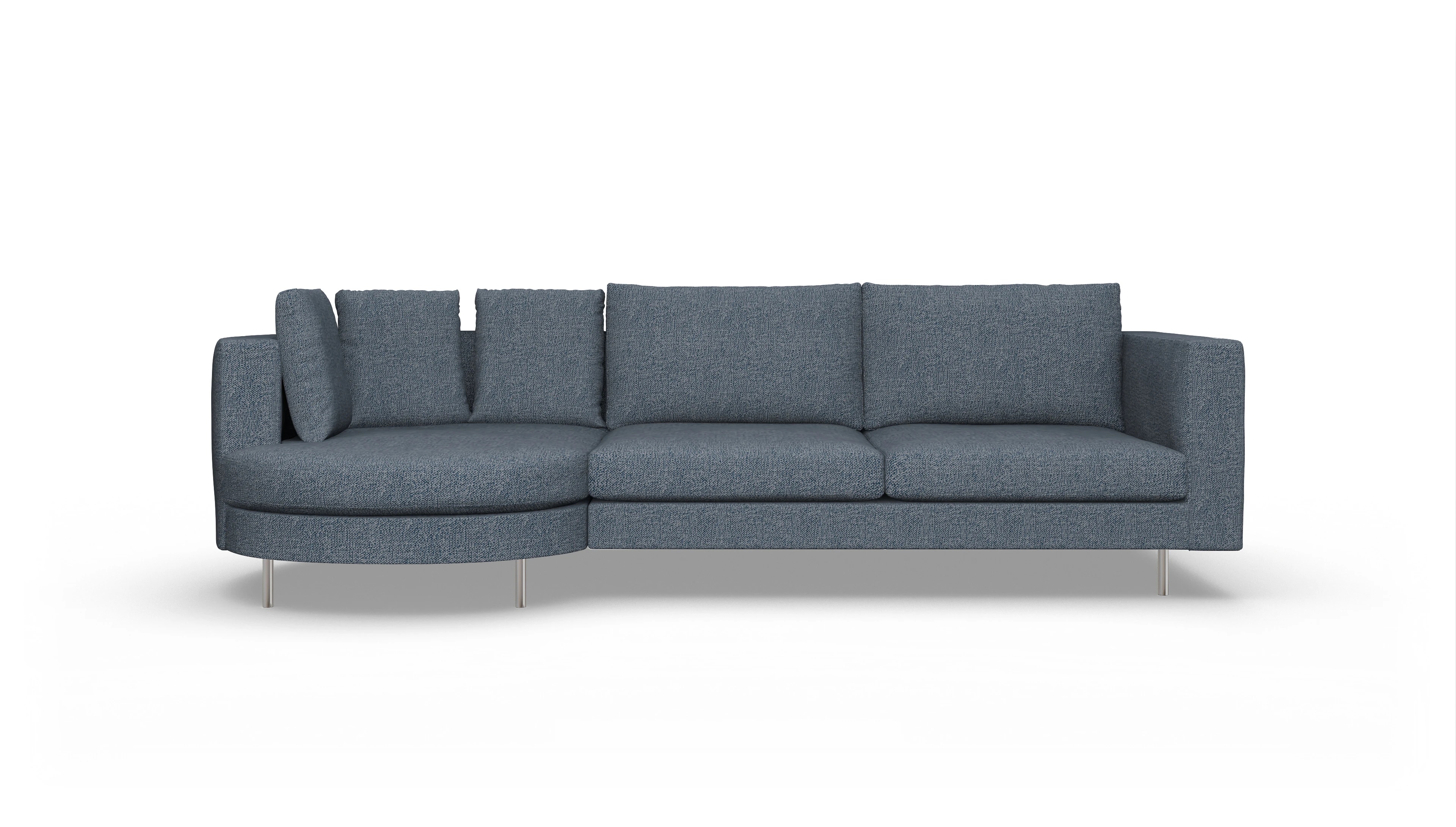 Ansicht des Produktes Silea Sofa mit Rec rechts in Stoff blau