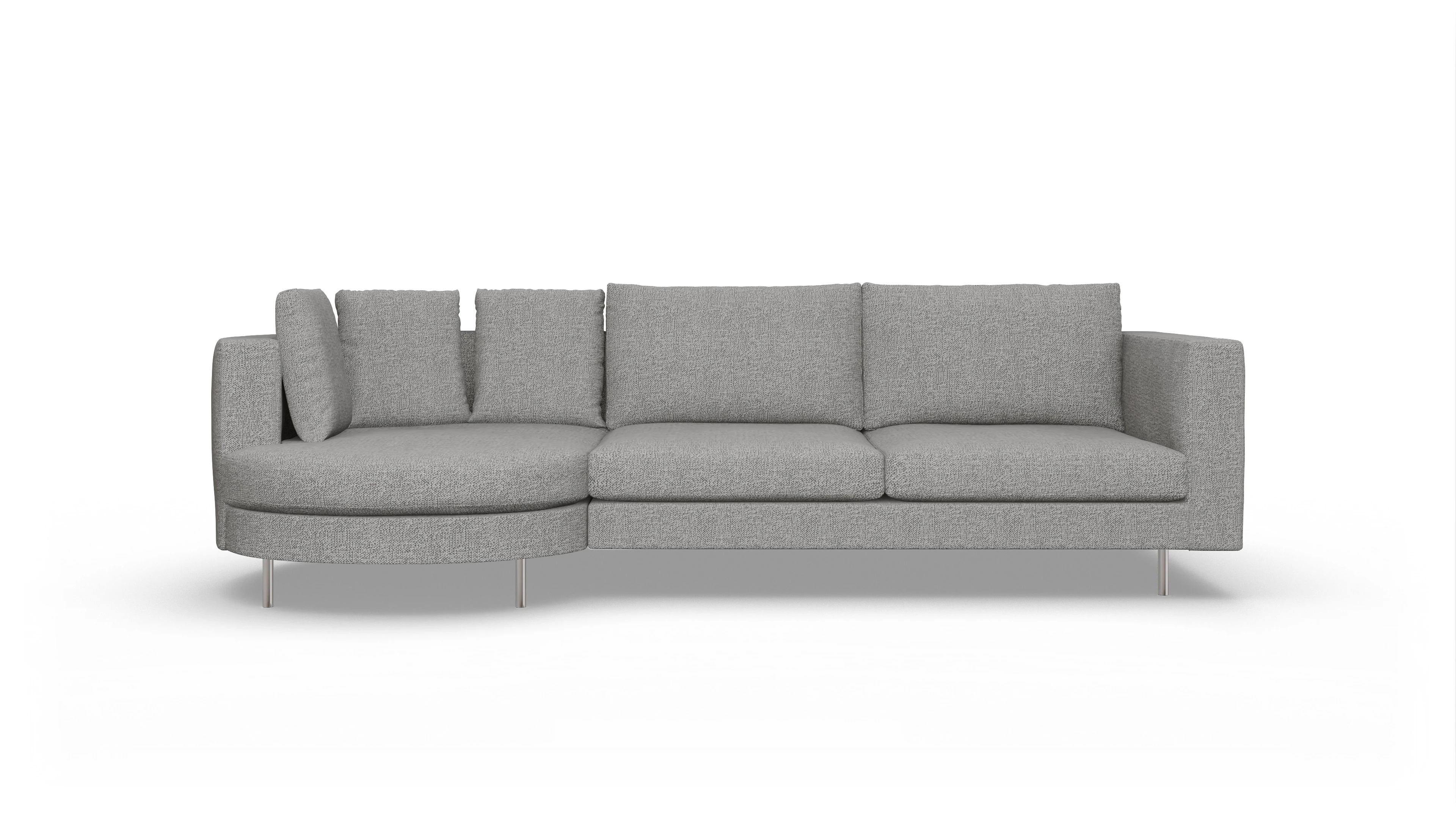 Ansicht des Produktes Silea Sofa mit Rec rechts in Stoff grau