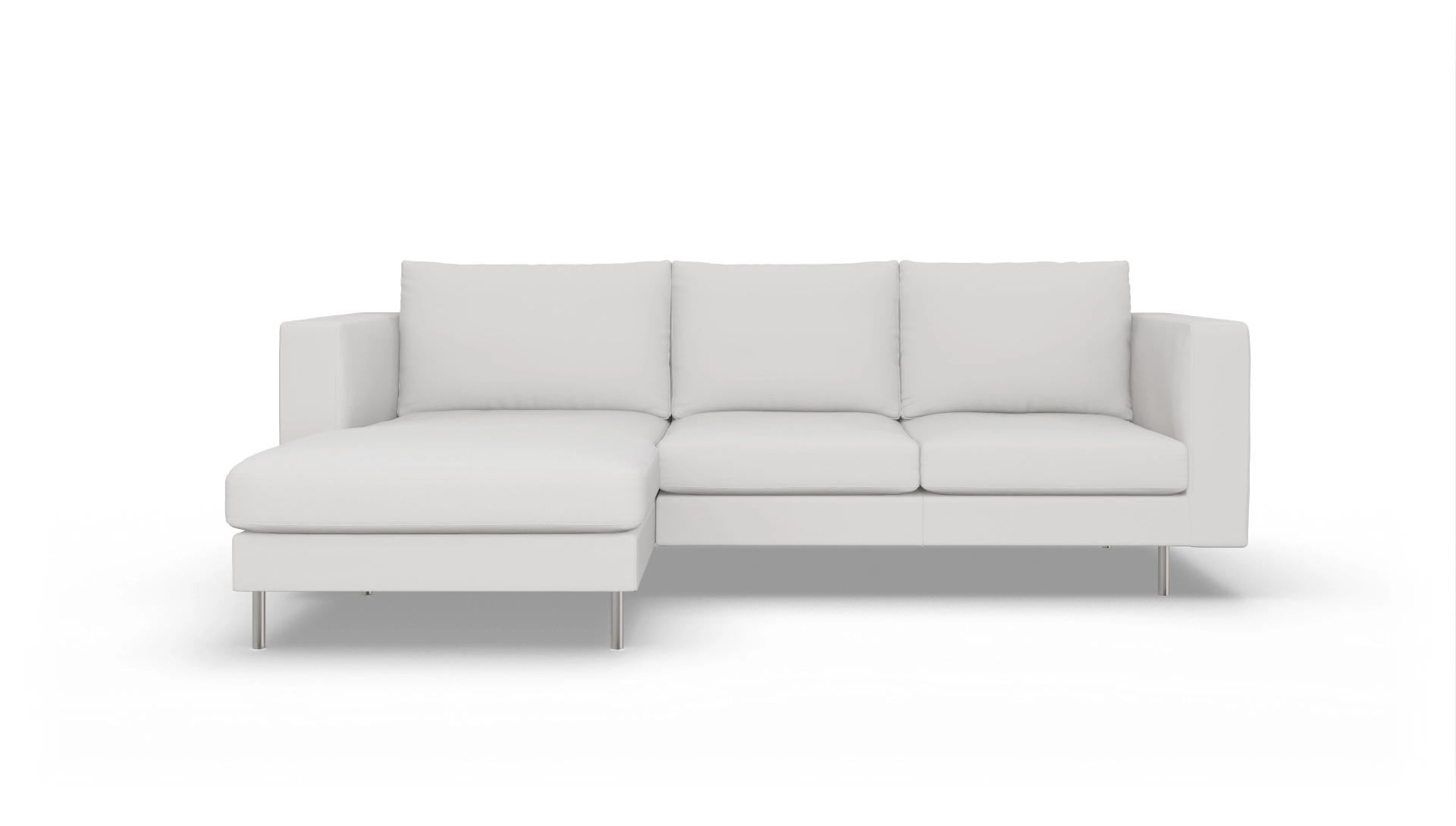 Ansicht des Produktes Silea Sofa mit Rec links in Leder weiß