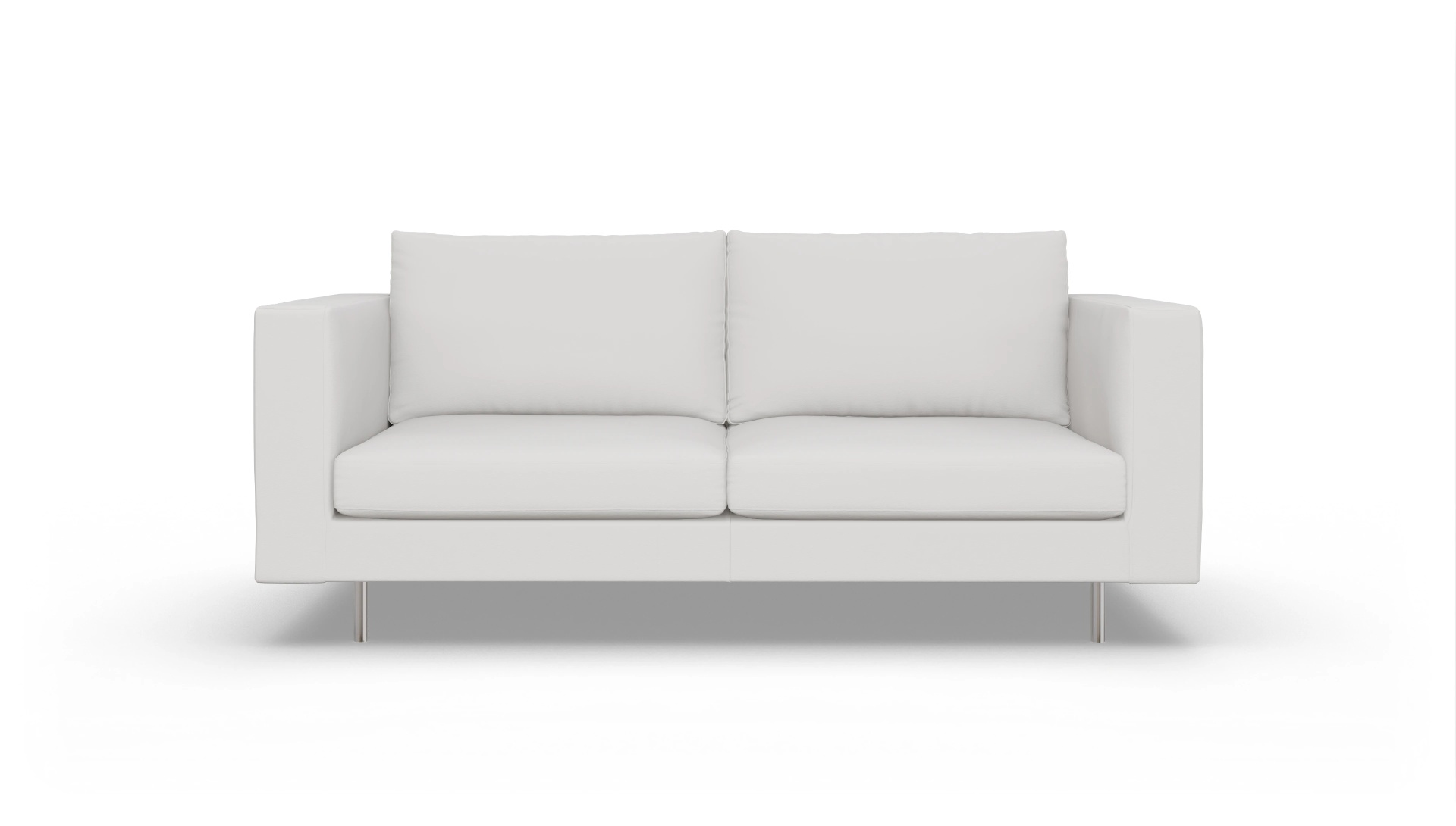 Design-Sofa Silea in Leder Ansicht des Produktes Silea 3-Sitzer in Leder weiß