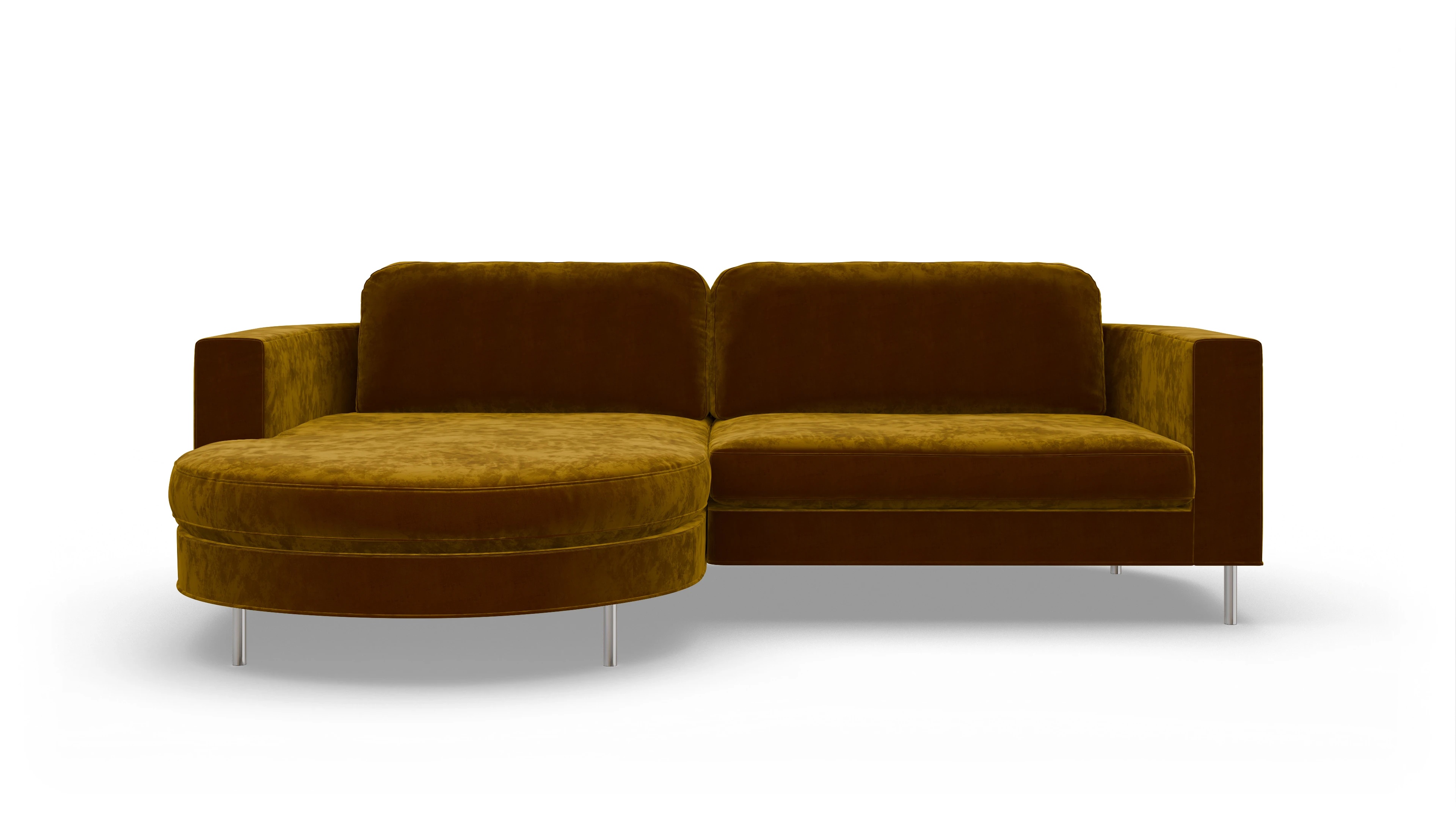 Ansicht des Produktes Girando Sofa mit Rec links in Samt gelb
