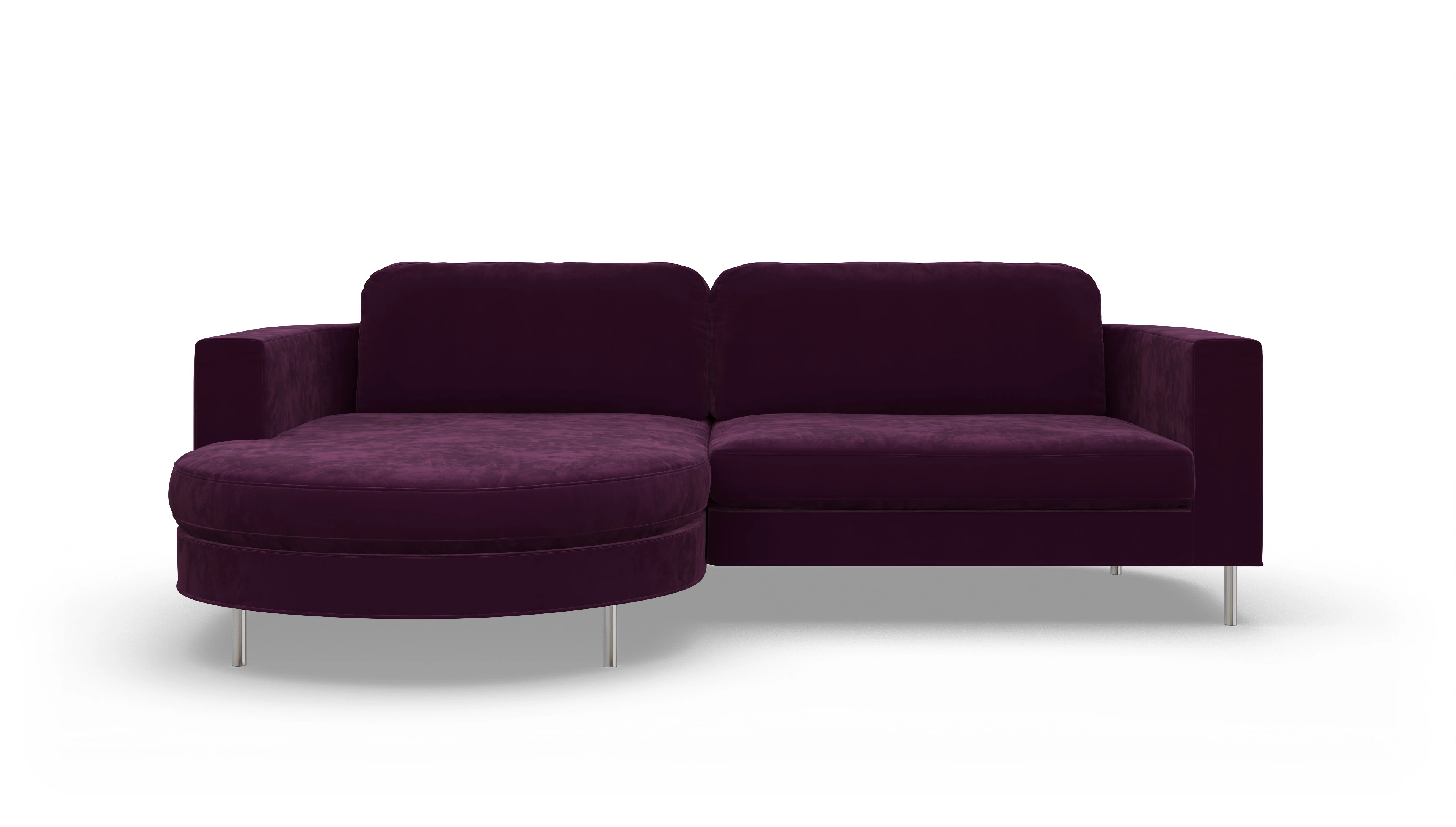 Ansicht des Produktes Girando Sofa mit Rec links in Samt rot