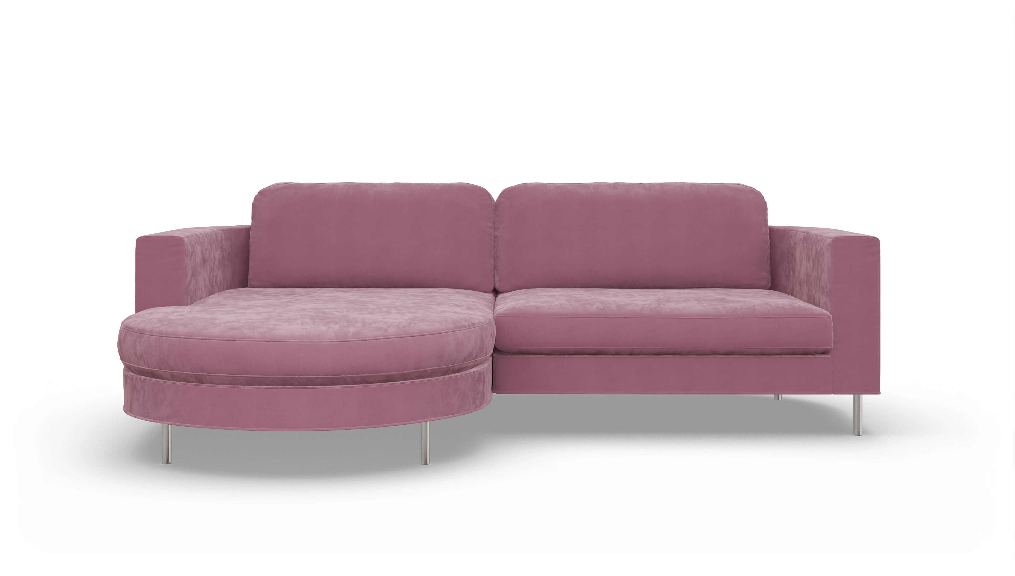Ansicht des Produktes Girando Sofa mit Rec links in Samt rot