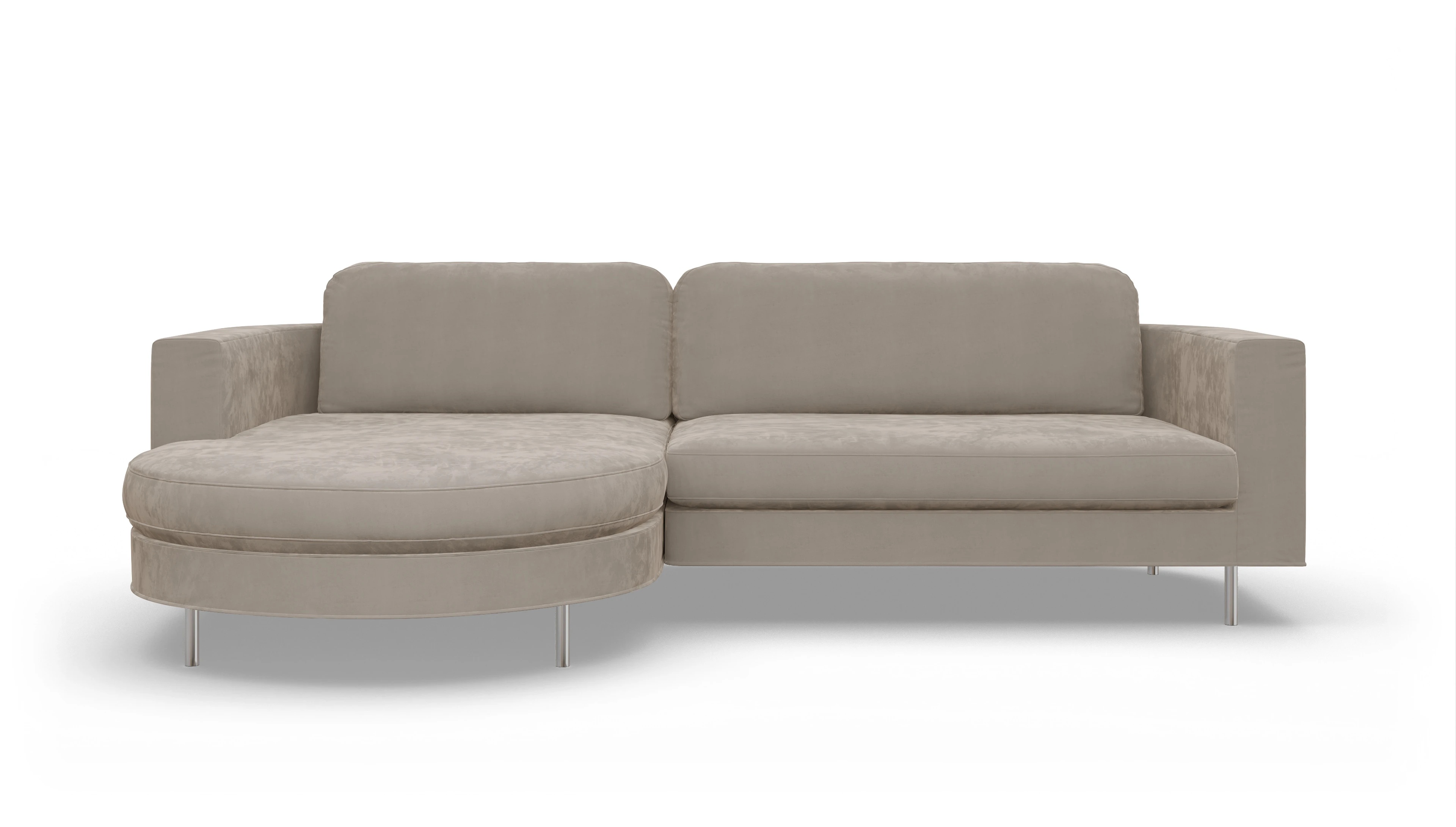 Ansicht des Produktes Girando Sofa mit Rec links in Samt grau