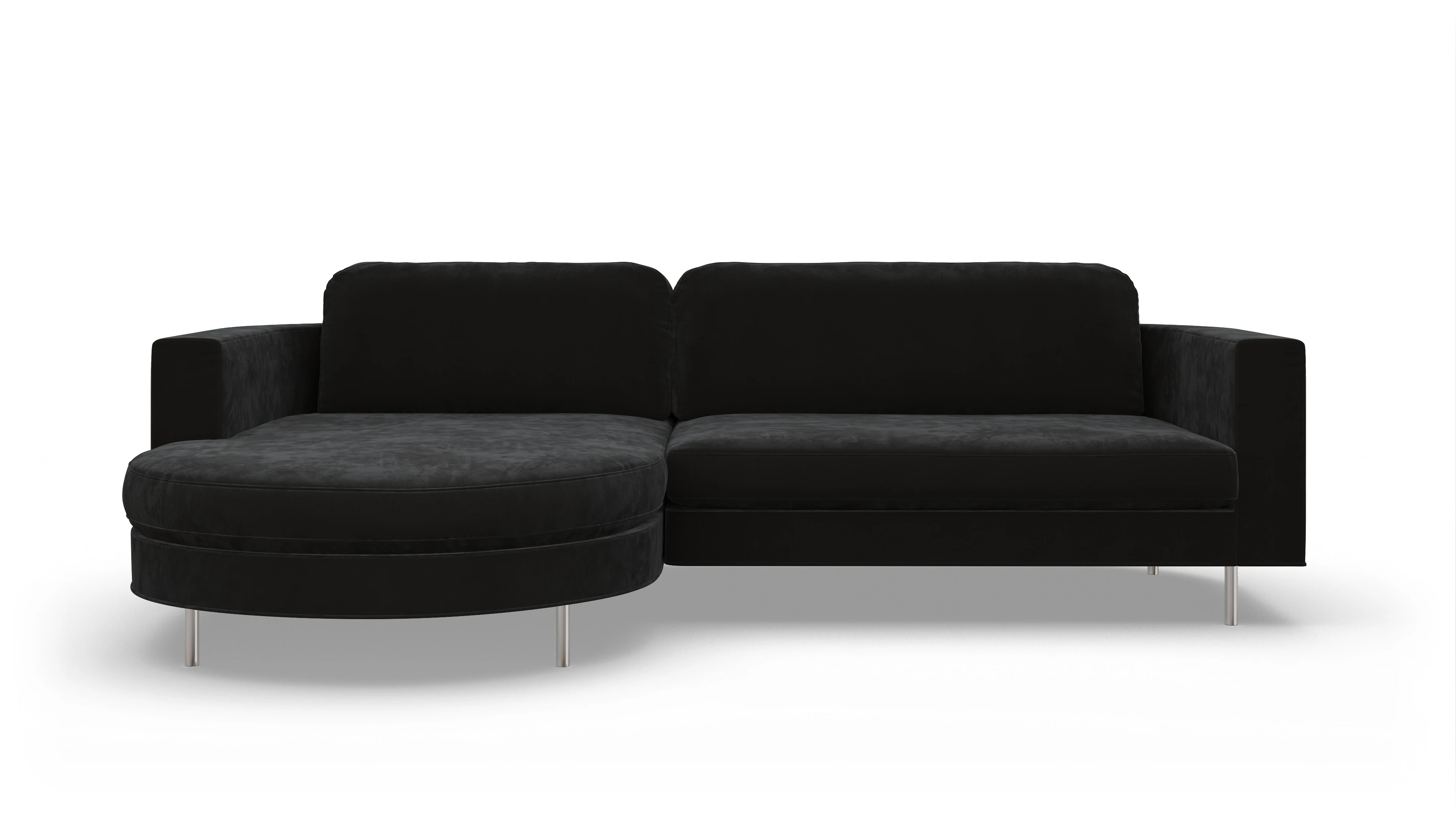 Ansicht des Produktes Girando Sofa mit Rec links in Samt grau
