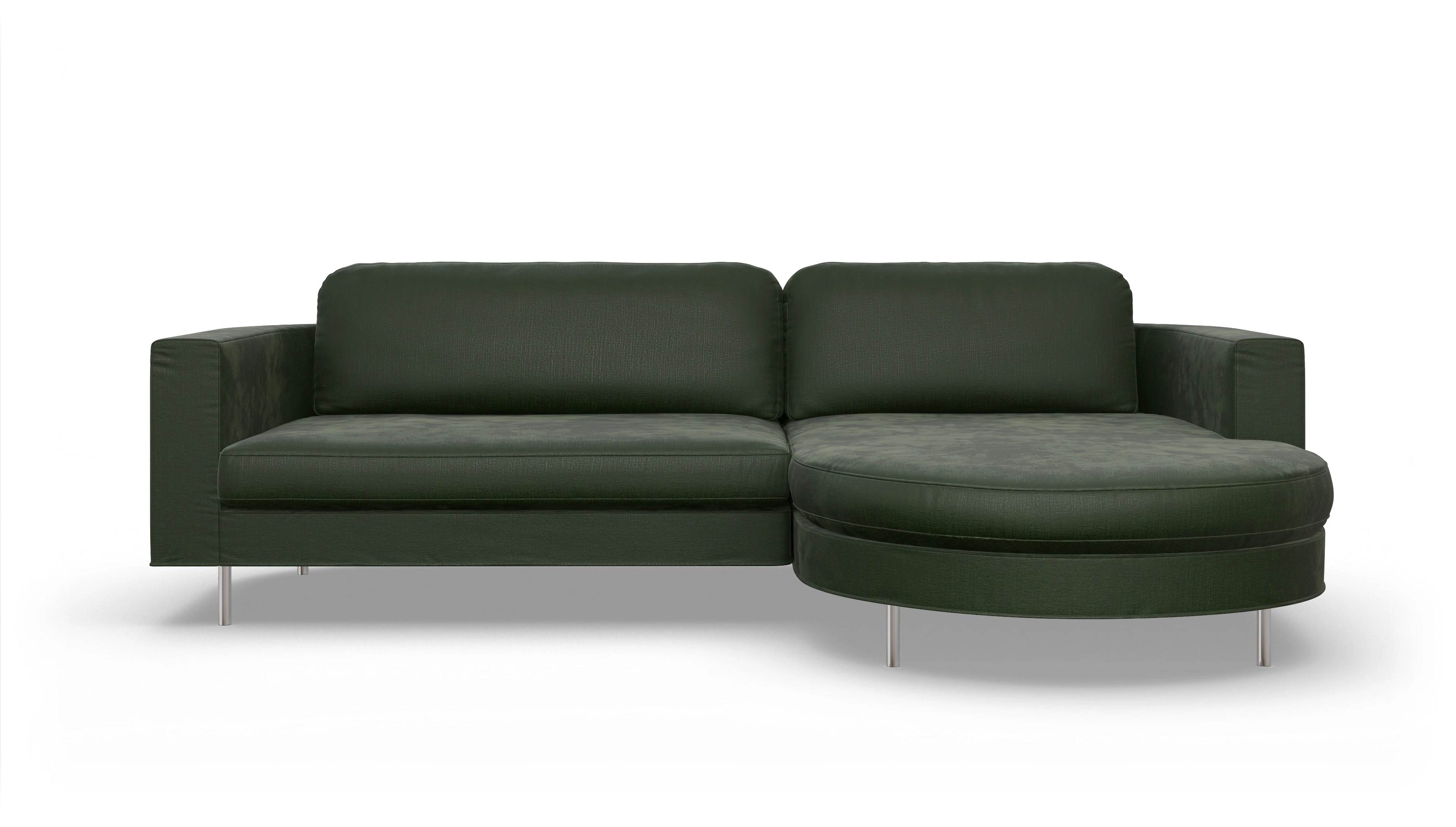 Ansicht des Produktes Girando Sofa mit Rec rechts in Stoff grün